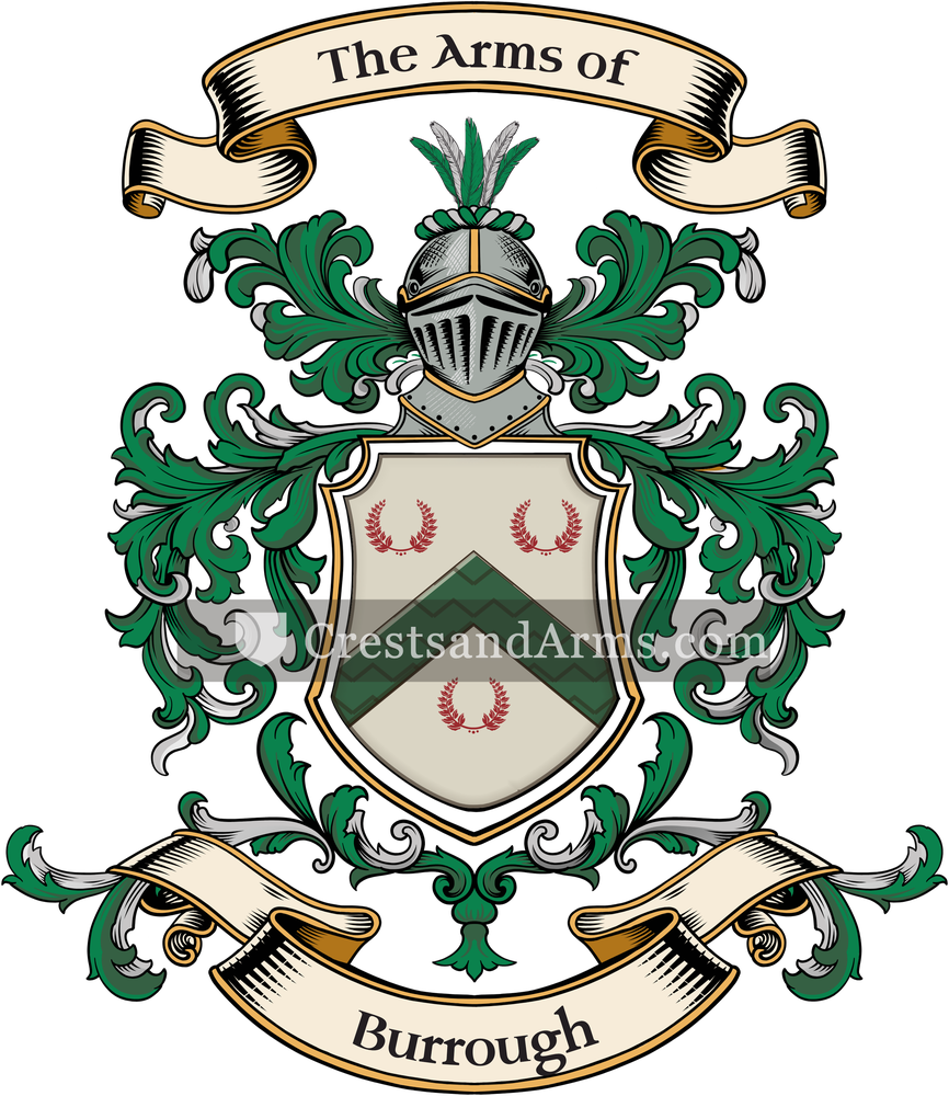 The Burrough coat of arms, drawn from the recorded blazon