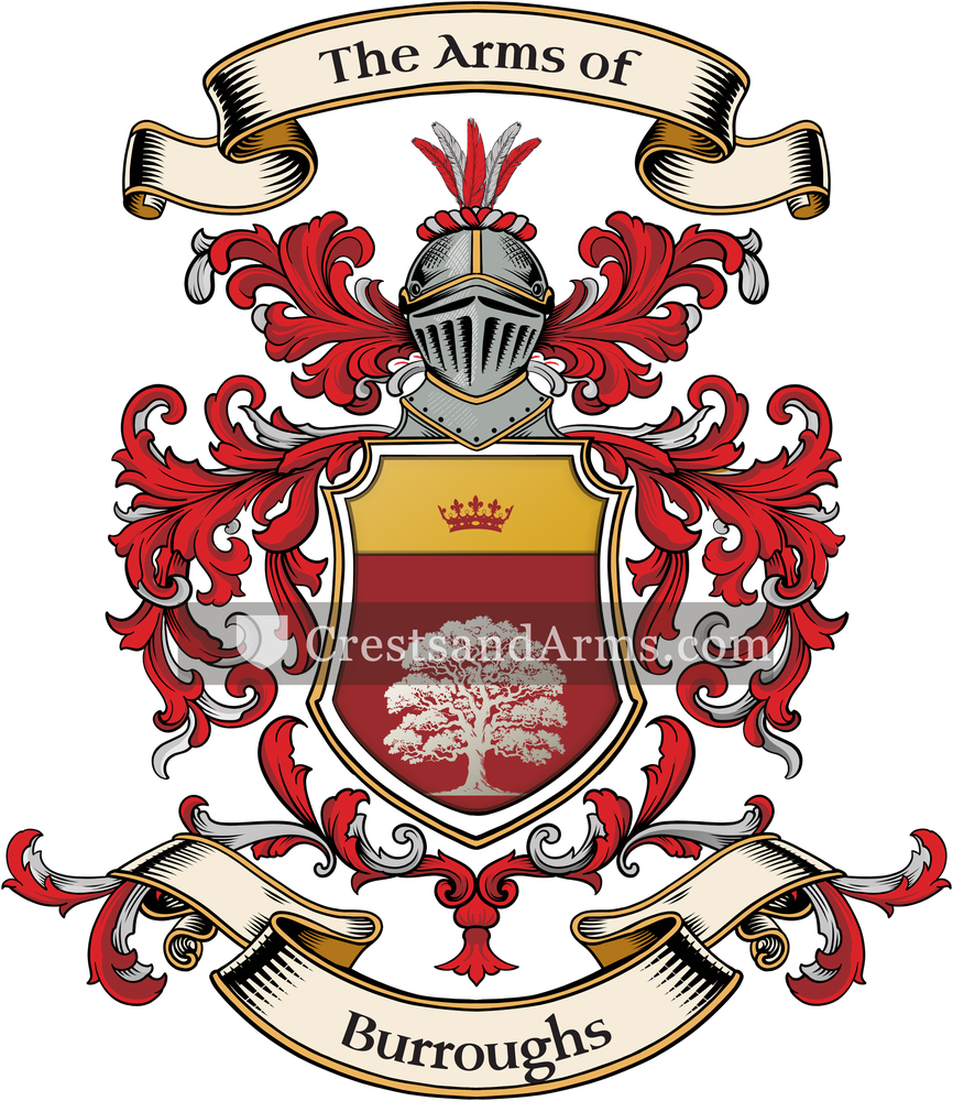 The Burroughs coat of arms, drawn from the recorded blazon