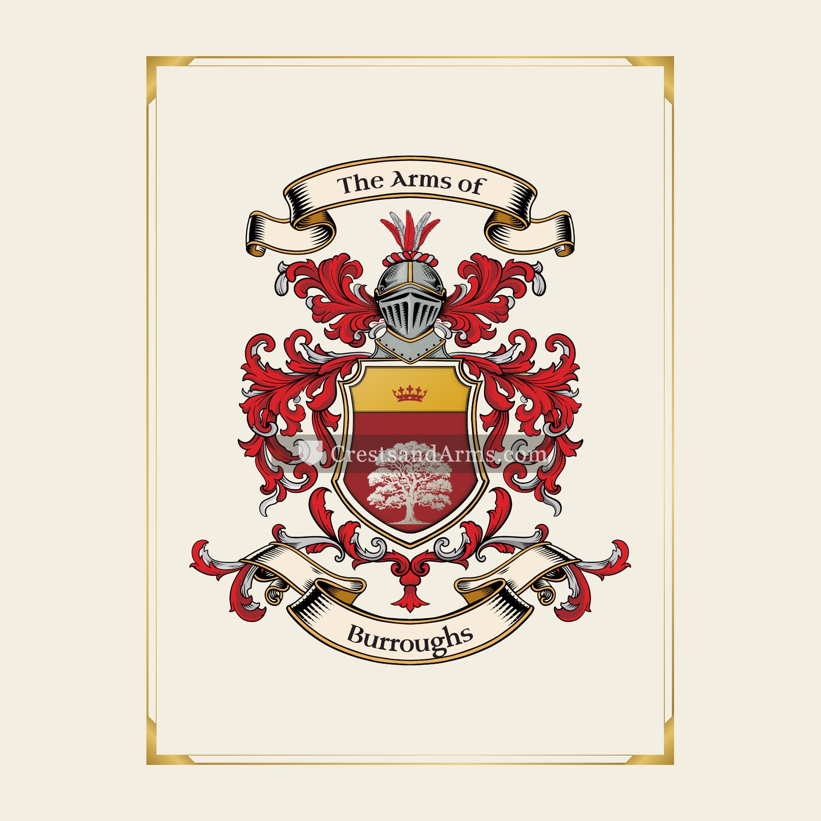 With gold border