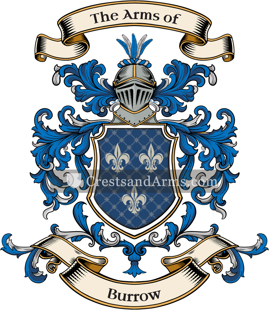 The Burrow coat of arms, drawn from the recorded blazon