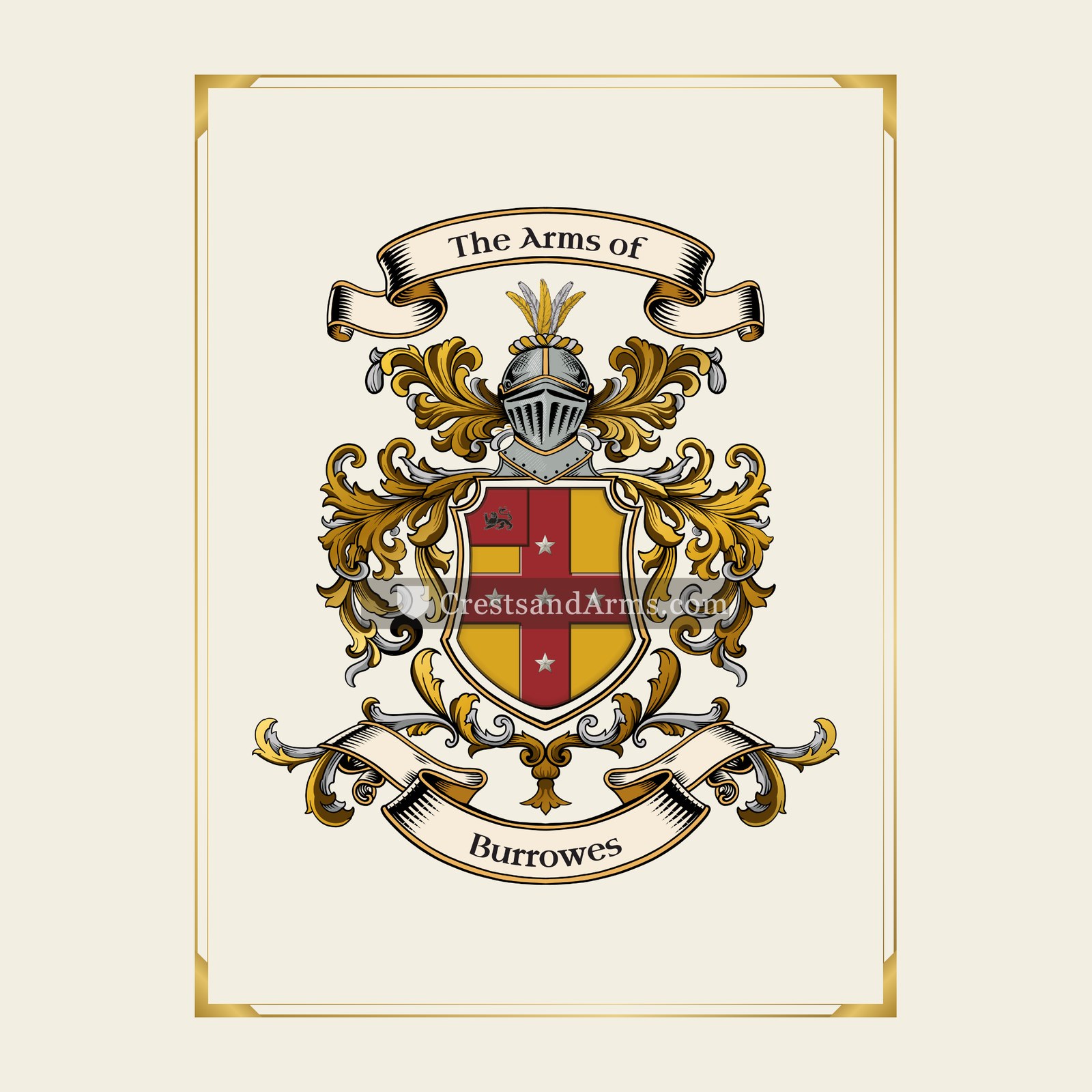 With gold border