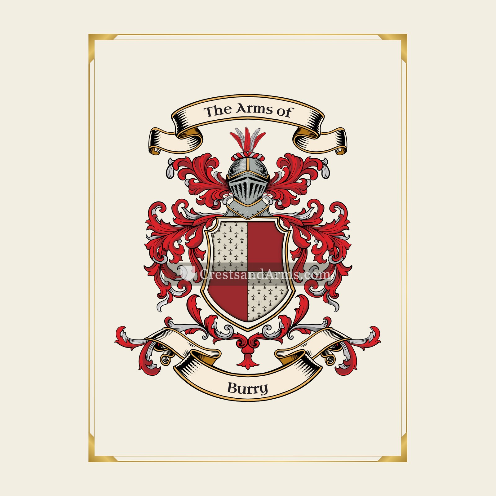 With gold border