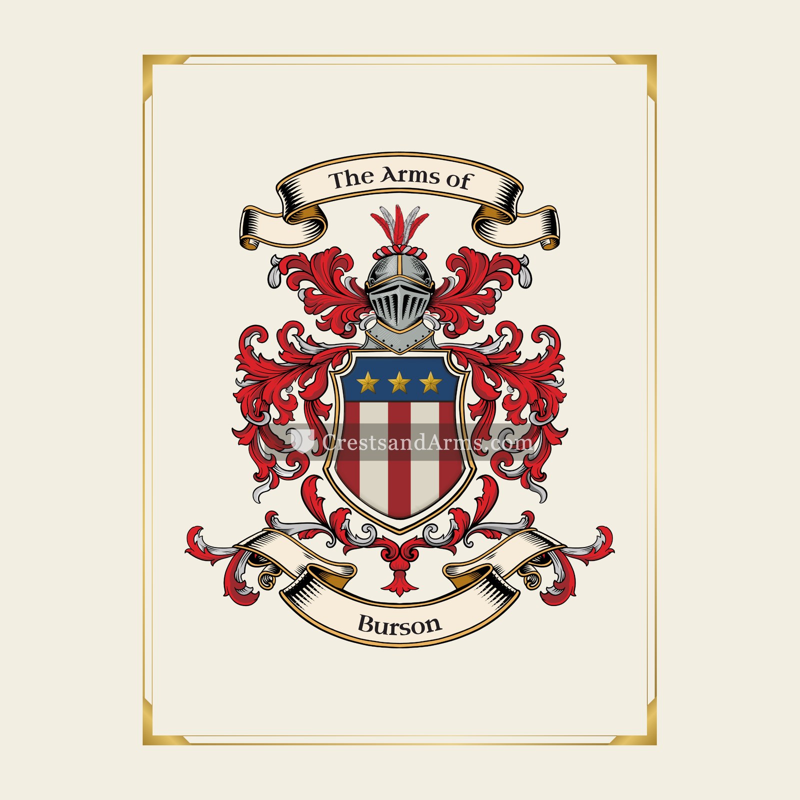 With gold border