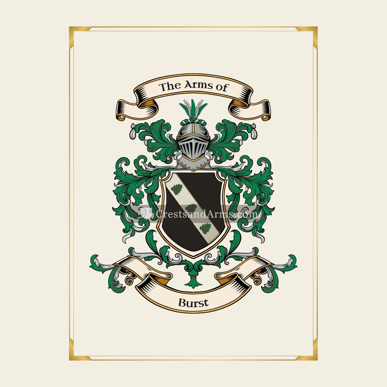 With gold border