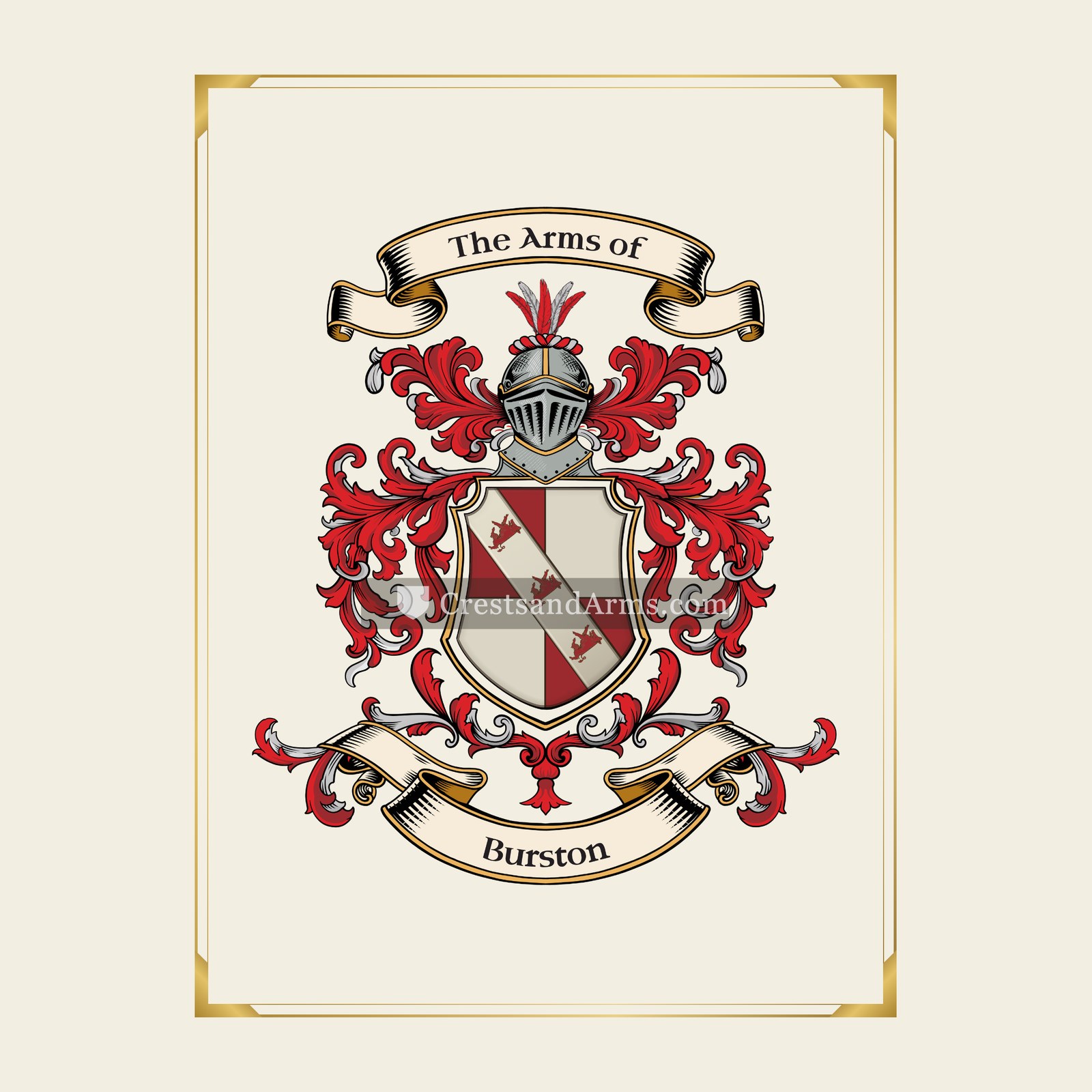 With gold border