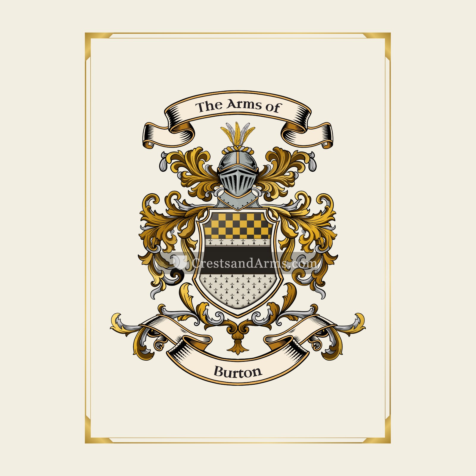 With gold border
