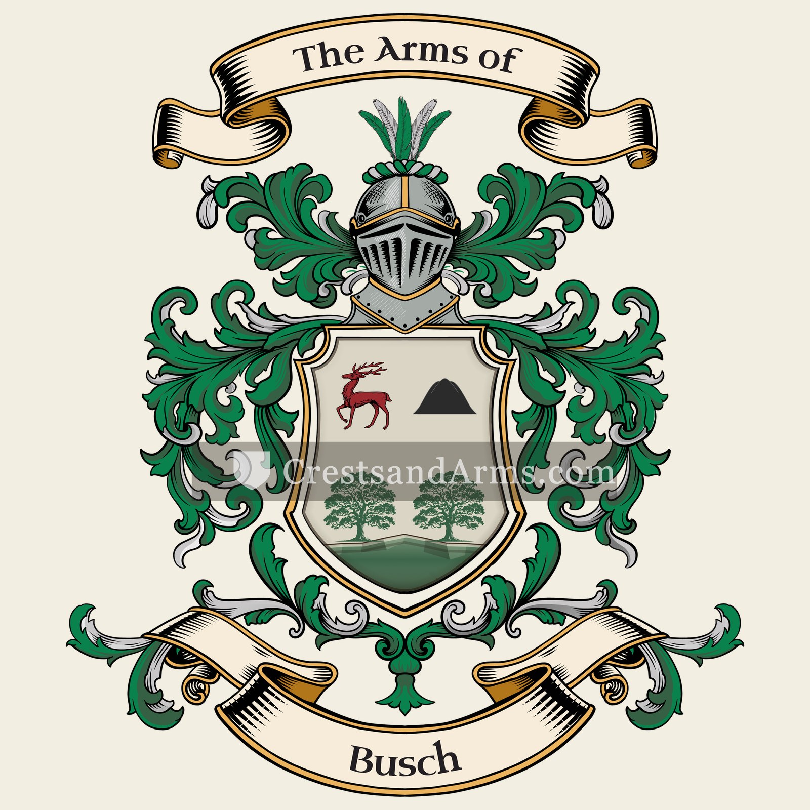 The Busch coat of arms, drawn from the recorded blazon