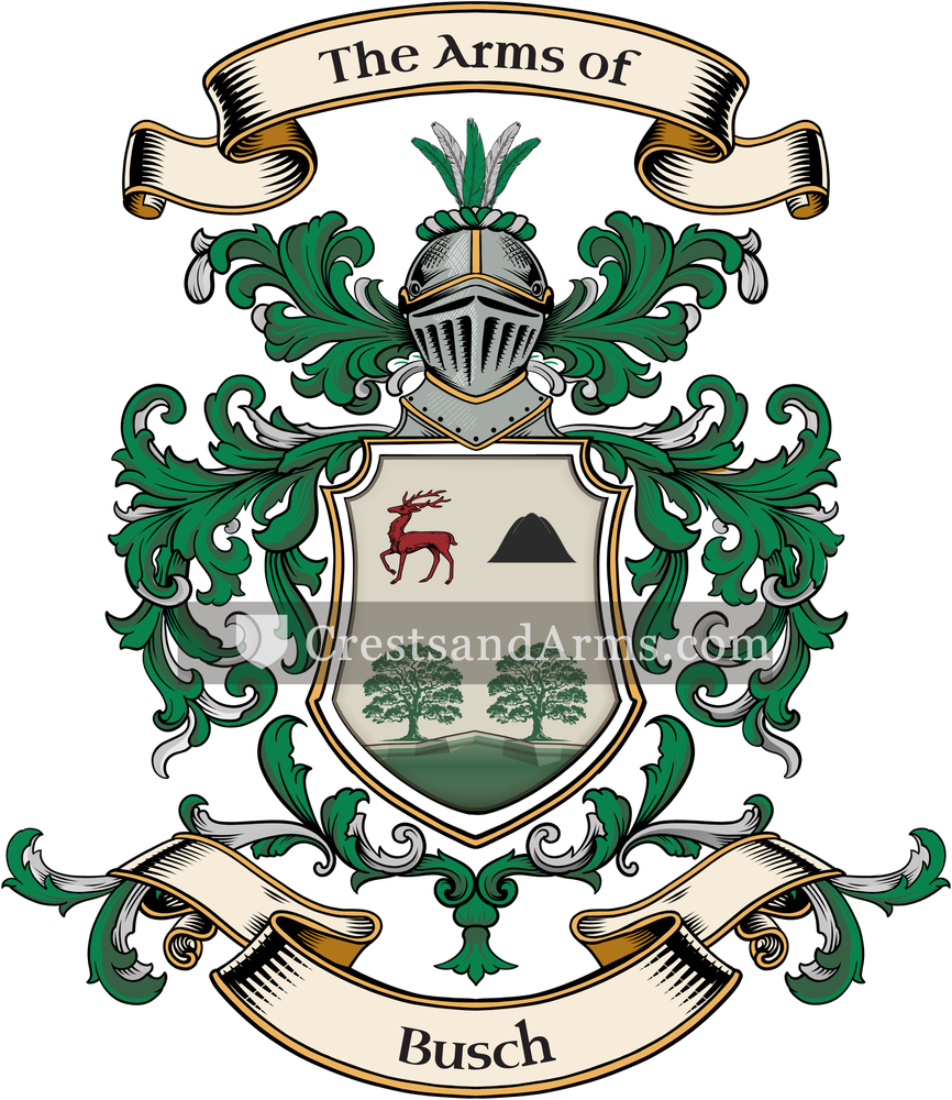 The Busch coat of arms, drawn from the recorded blazon