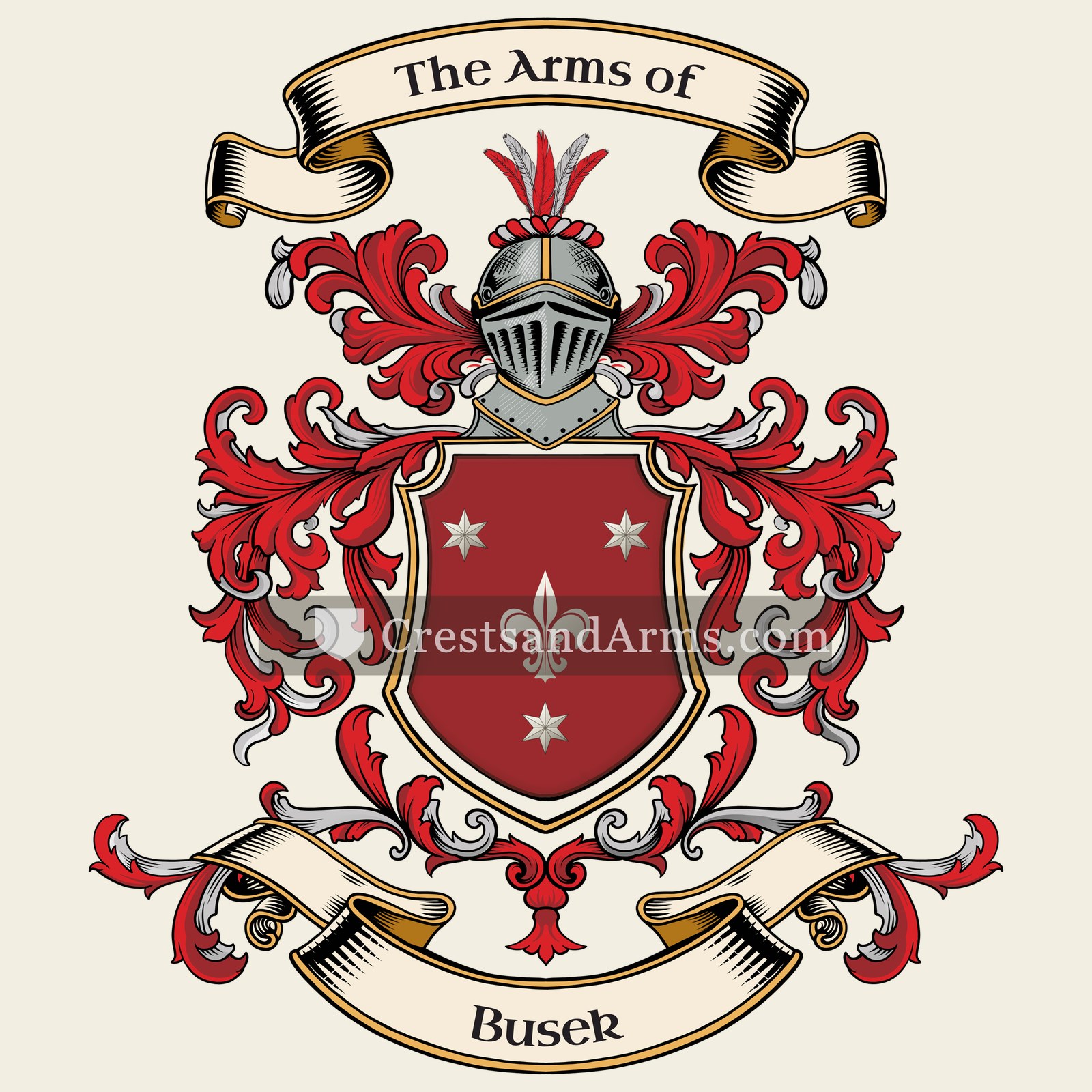 The Busek coat of arms, drawn from the recorded blazon