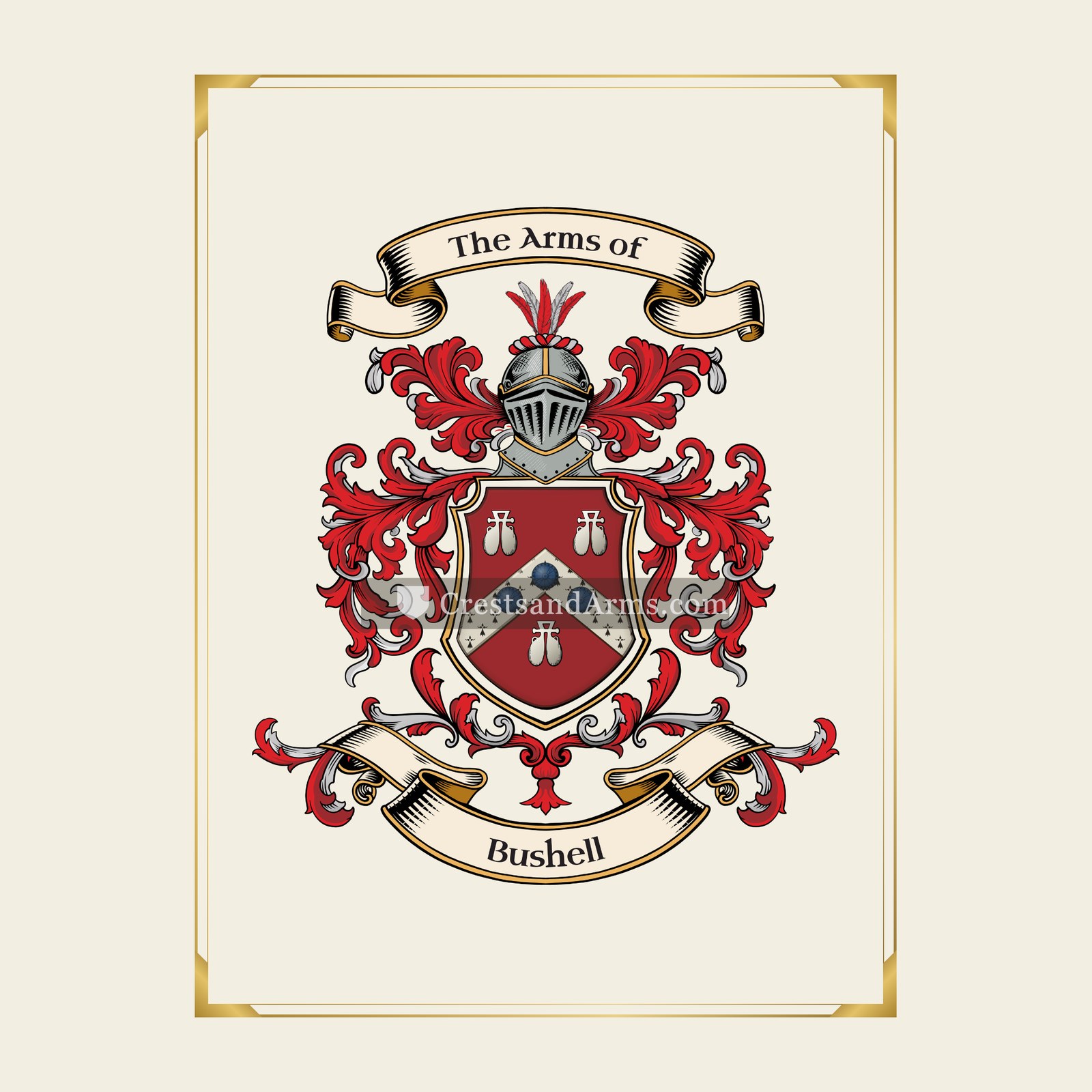 With gold border