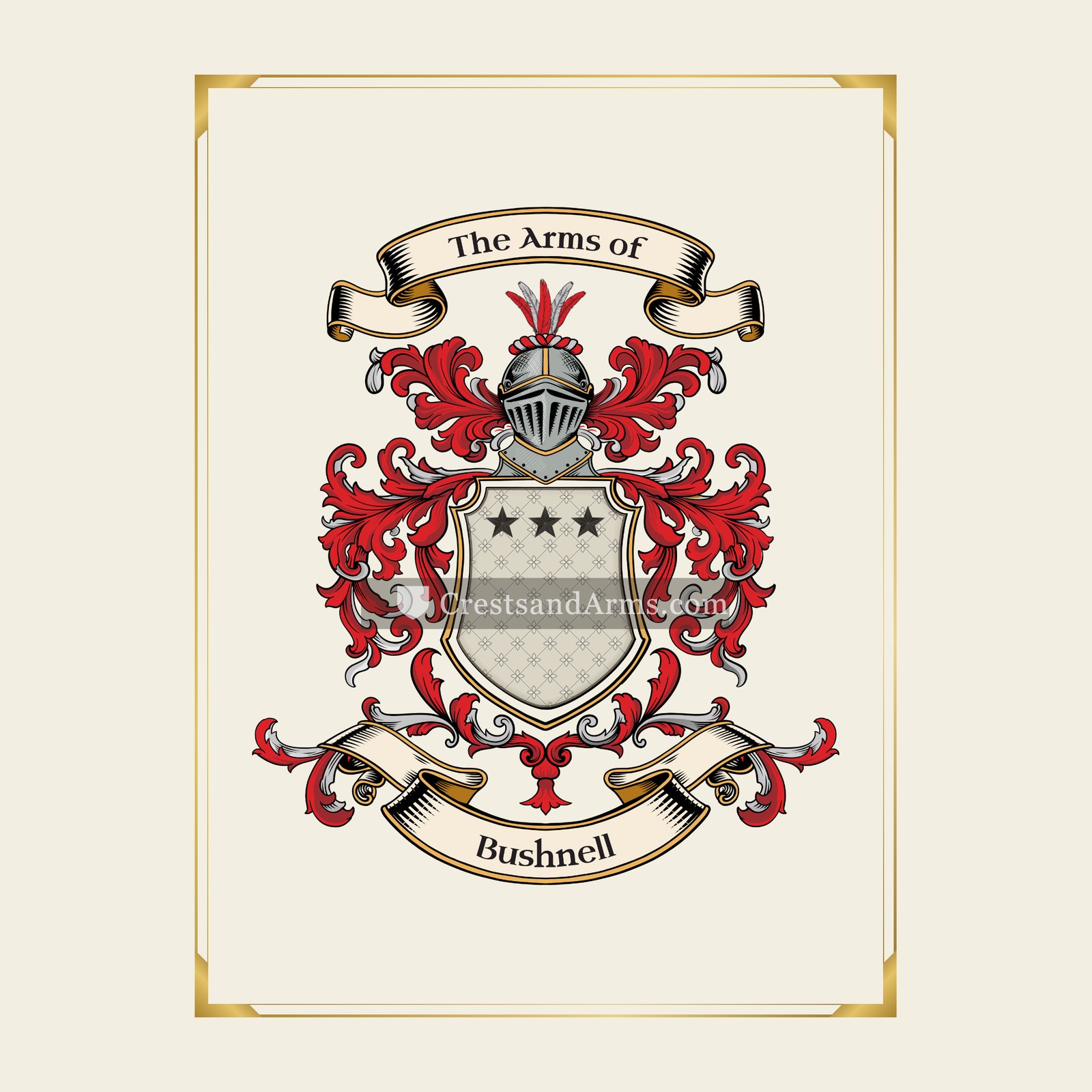 With gold border