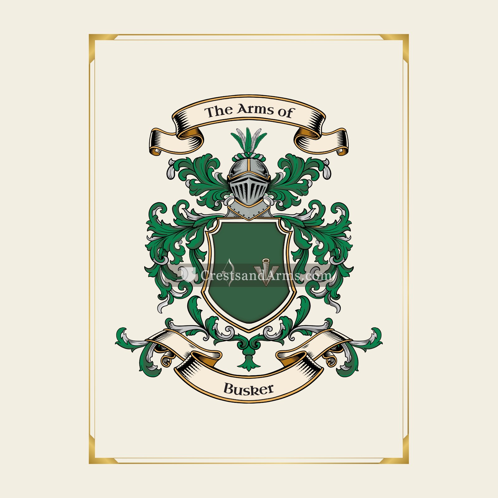 With gold border