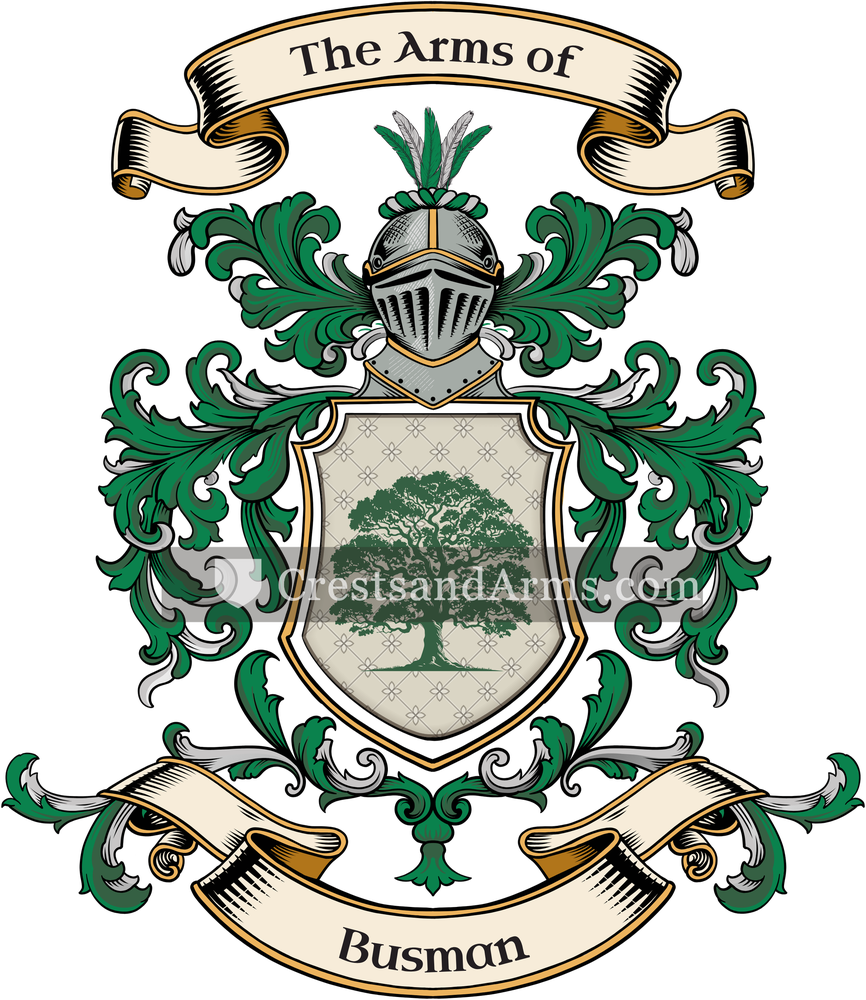 The Busman coat of arms, drawn from the recorded blazon
