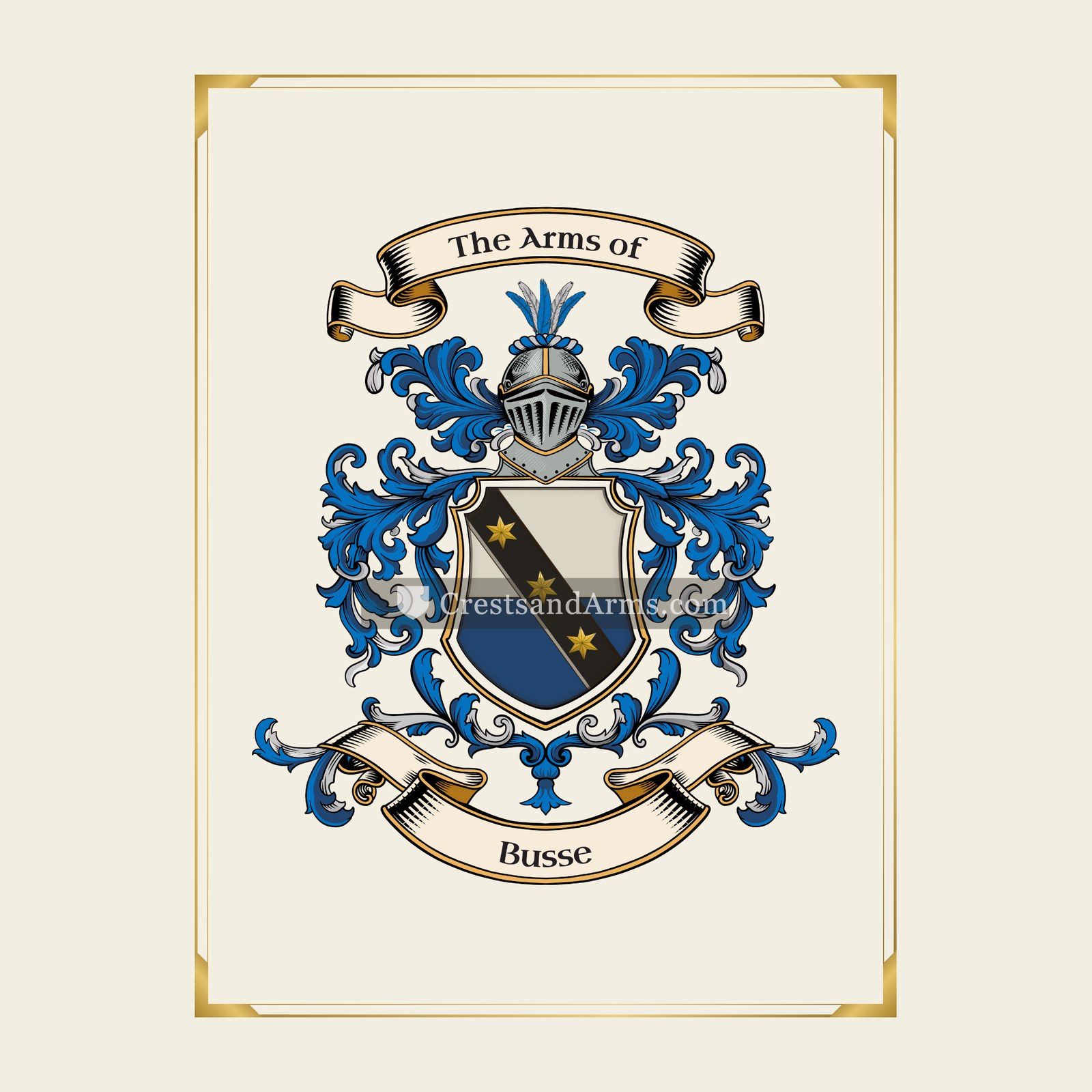 With gold border