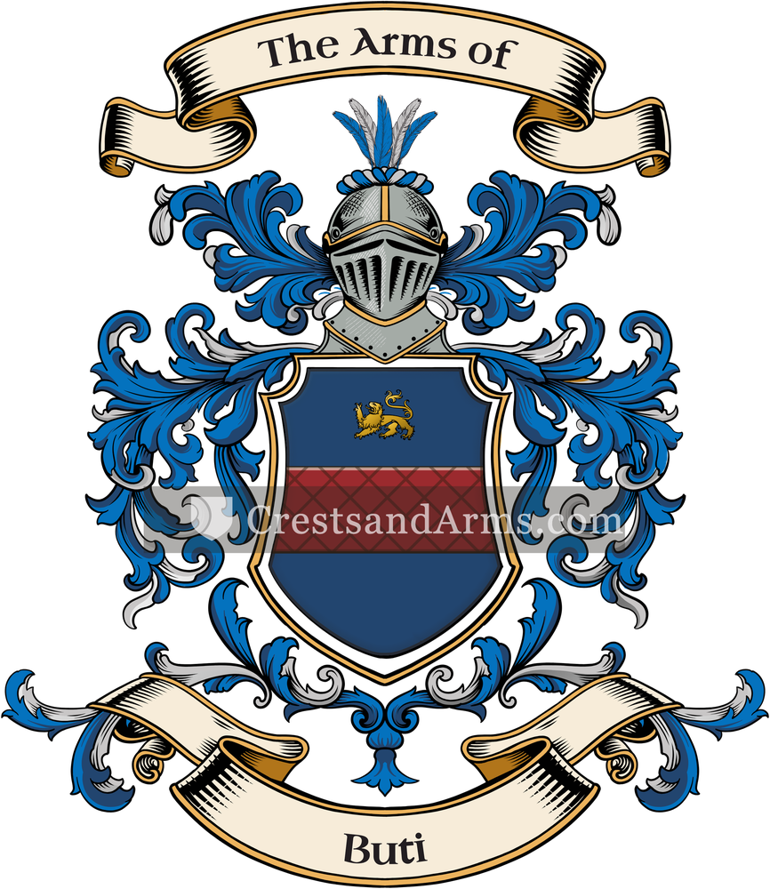 The Buti coat of arms, drawn from the recorded blazon