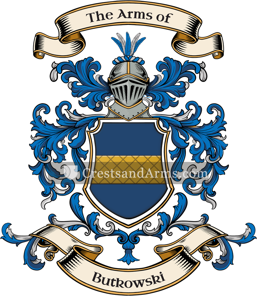 The Butkowski coat of arms, drawn from the recorded blazon