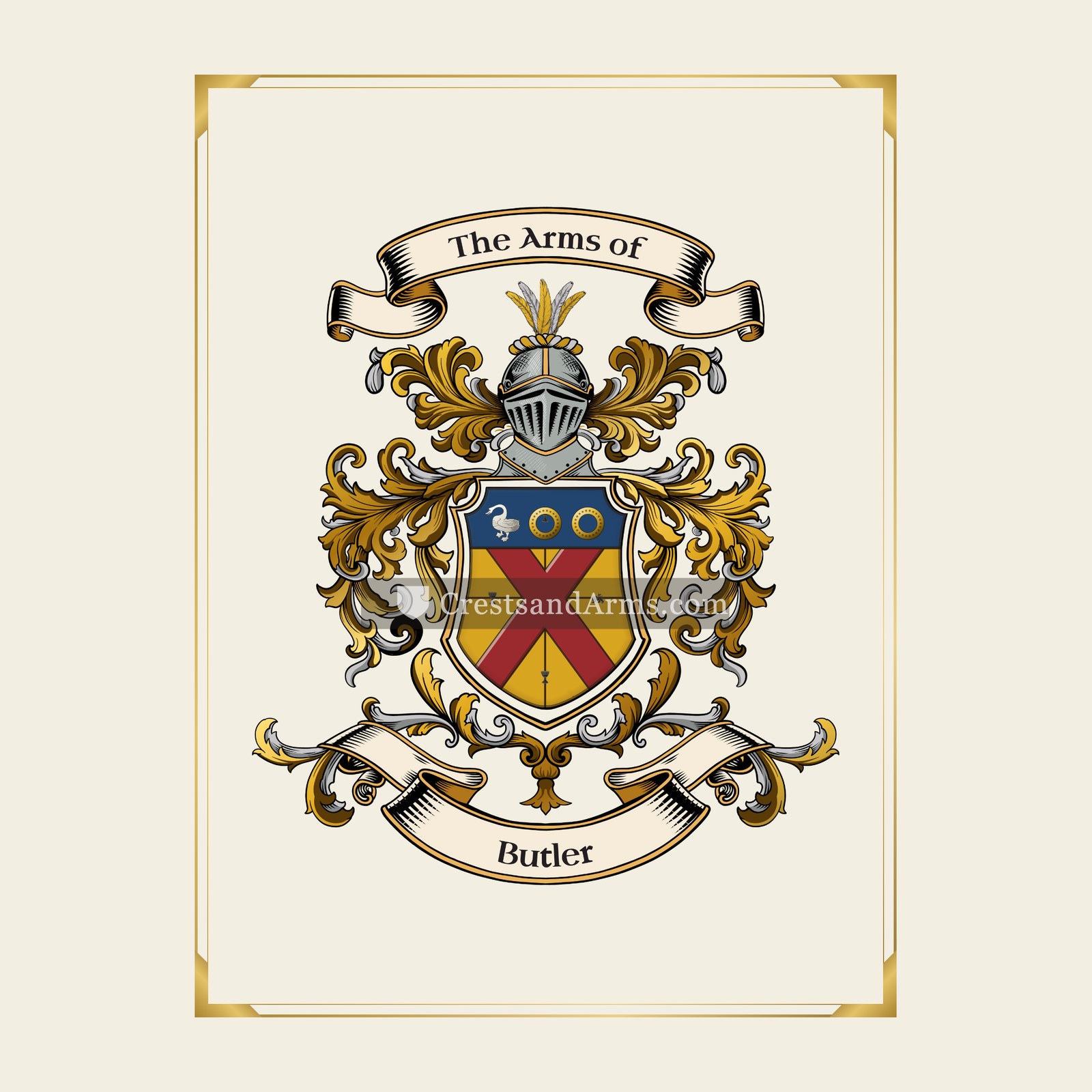 With gold border