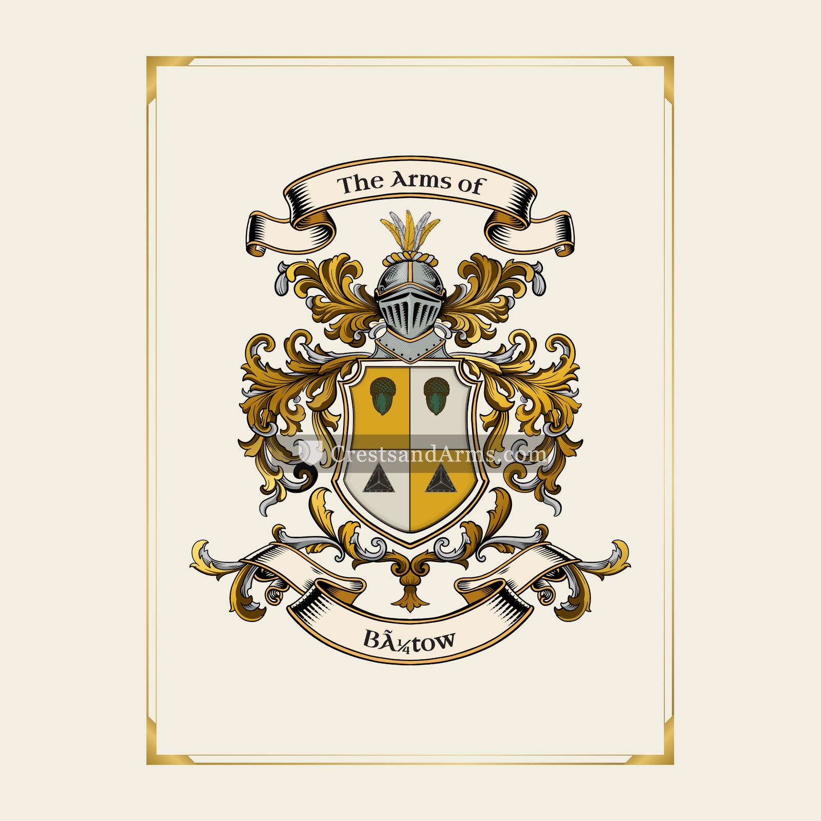 With gold border