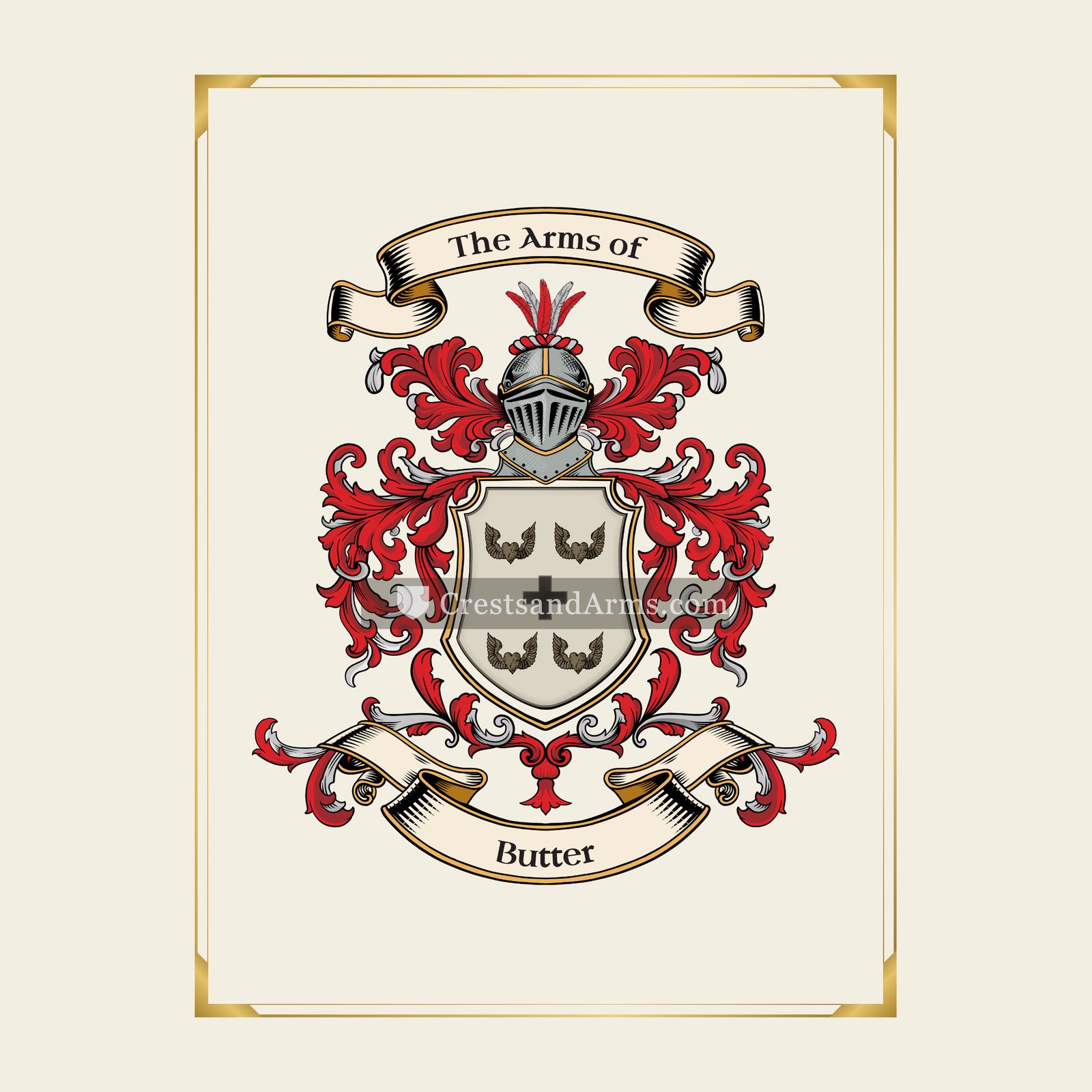 With gold border