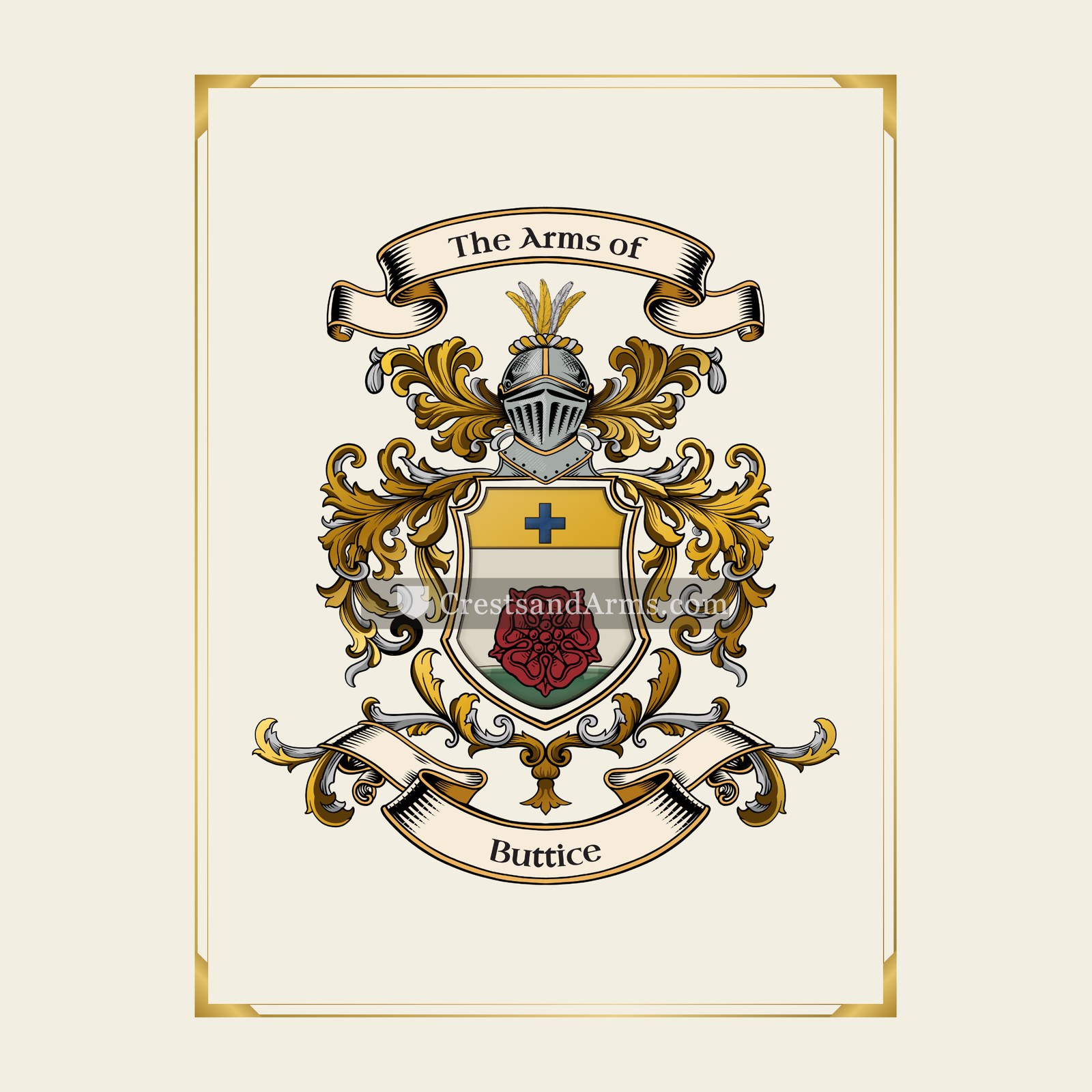 With gold border