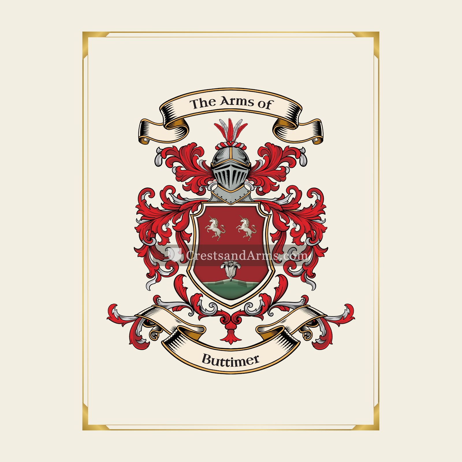 With gold border