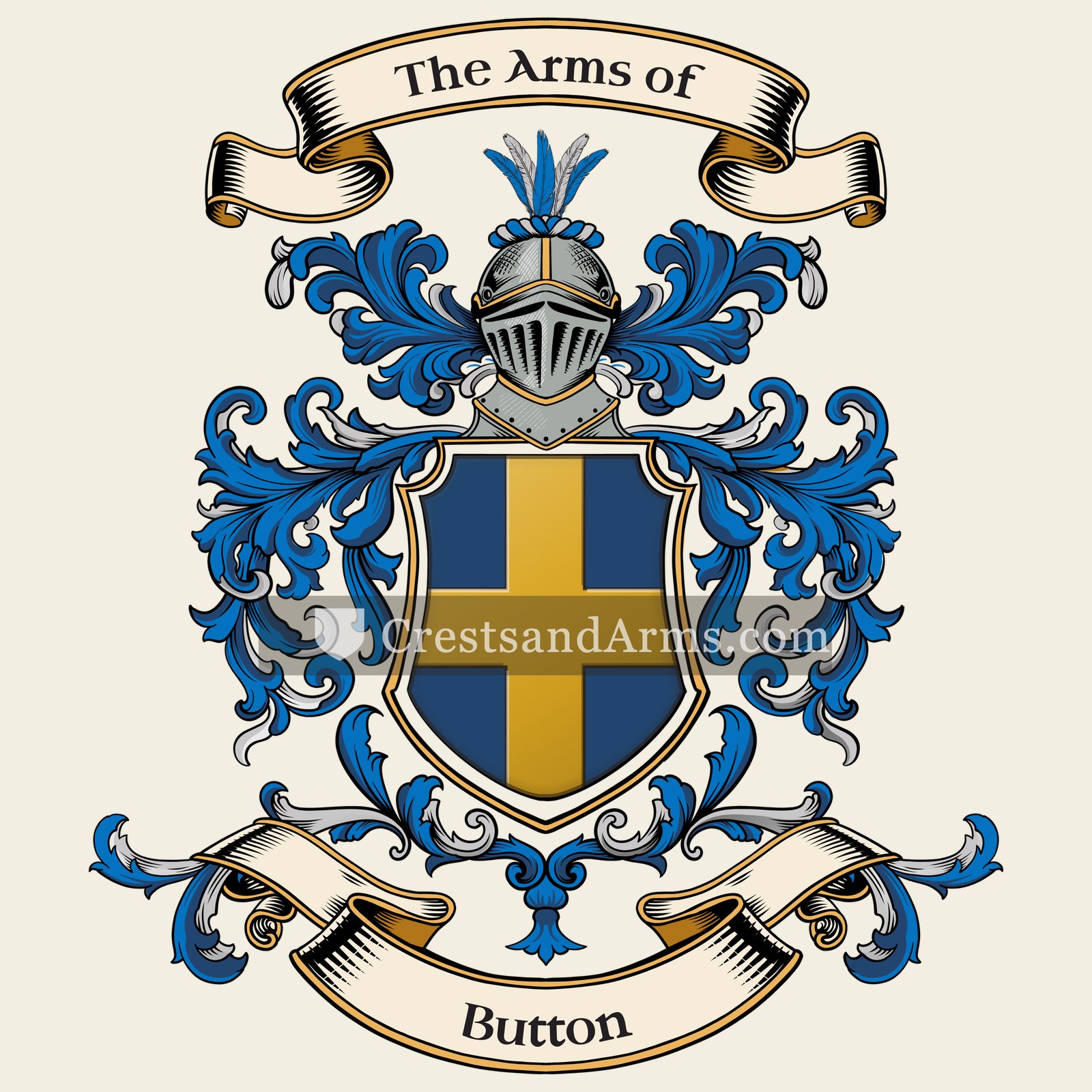 The Button coat of arms, drawn from the recorded blazon