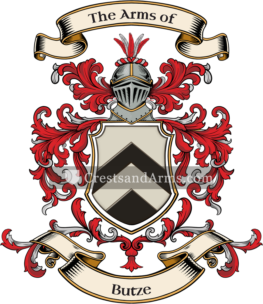 The Butze coat of arms, drawn from the recorded blazon