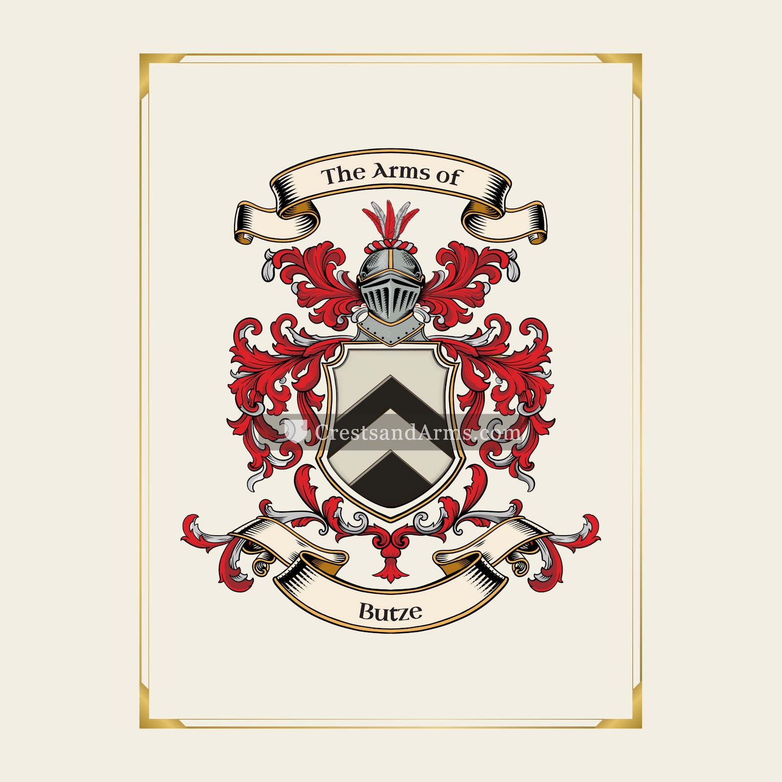 With gold border
