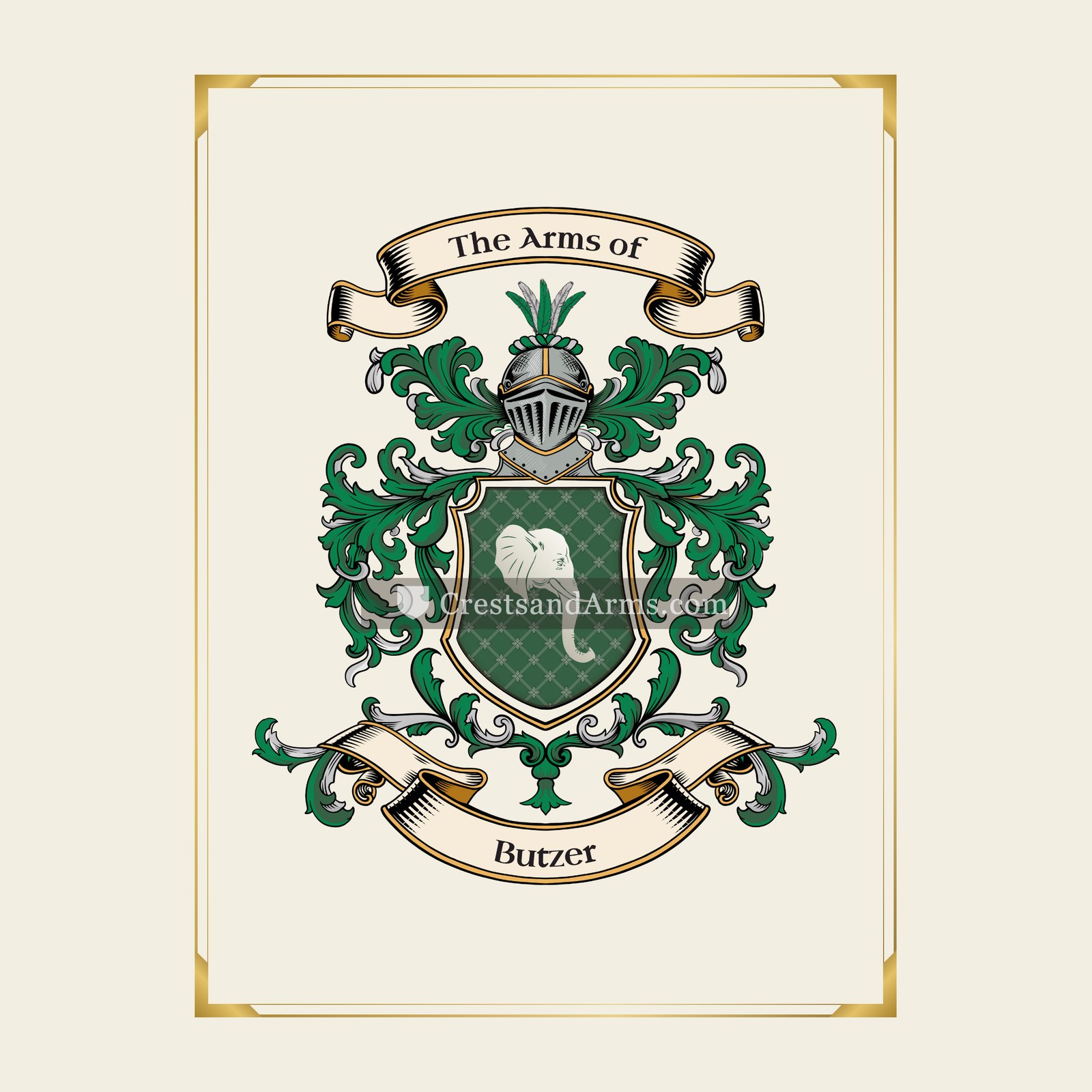 With gold border