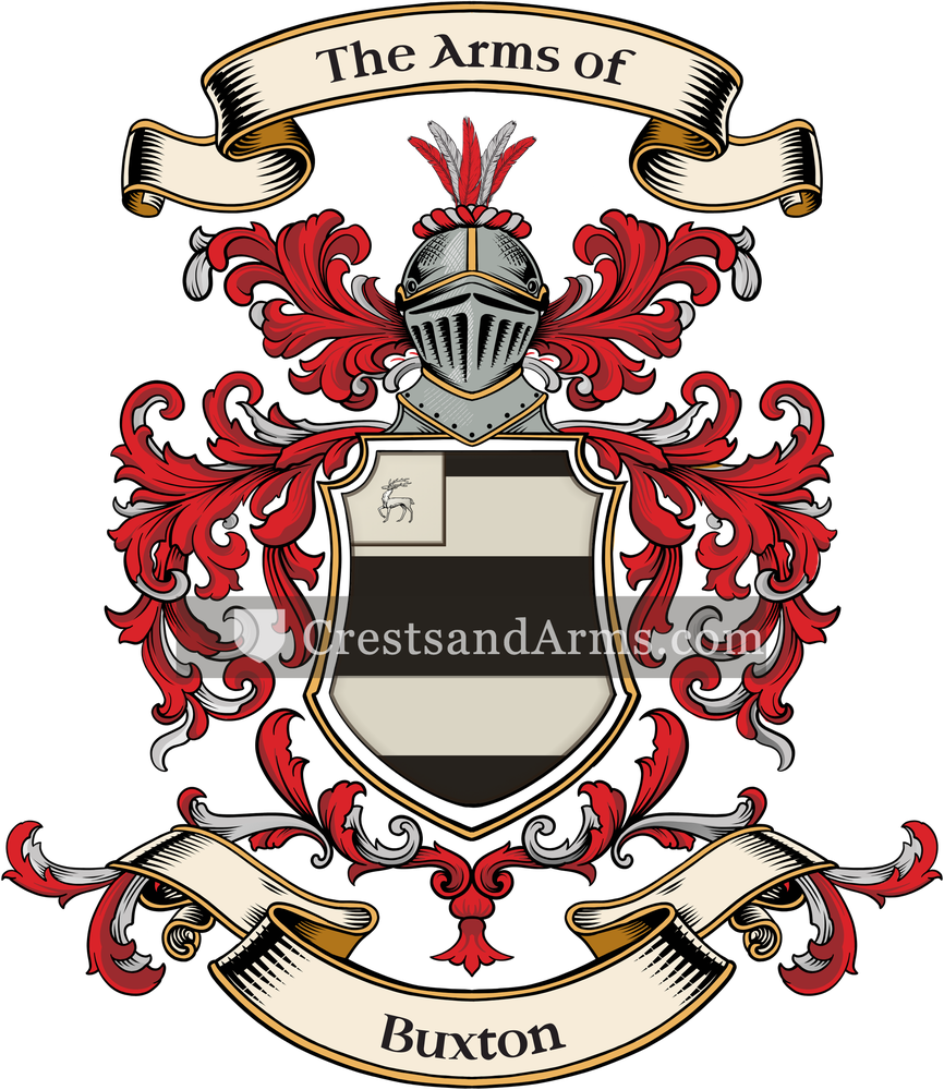 The Buxton coat of arms, drawn from the recorded blazon