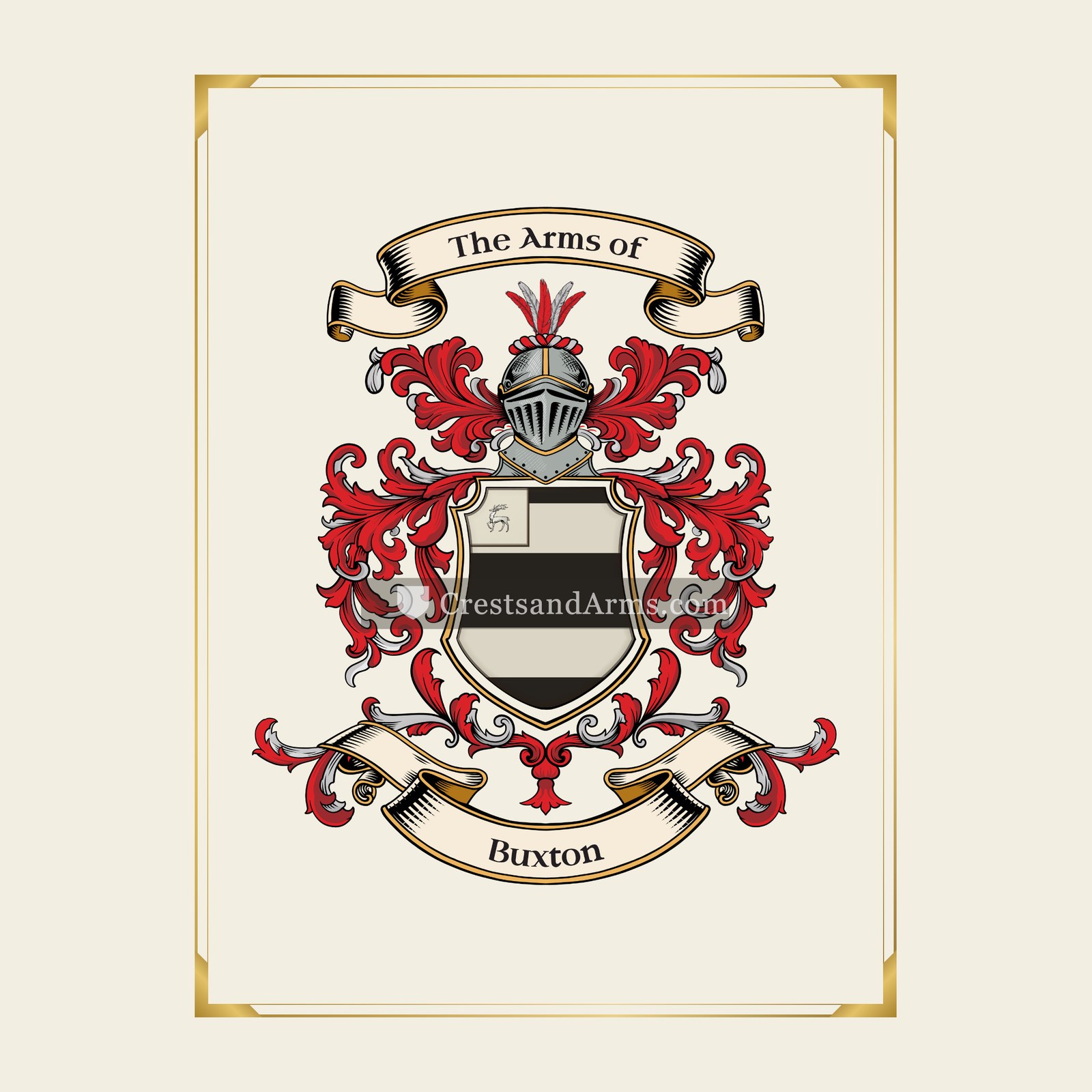 With gold border