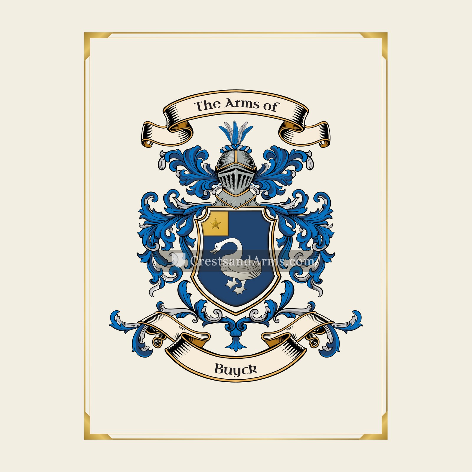 With gold border