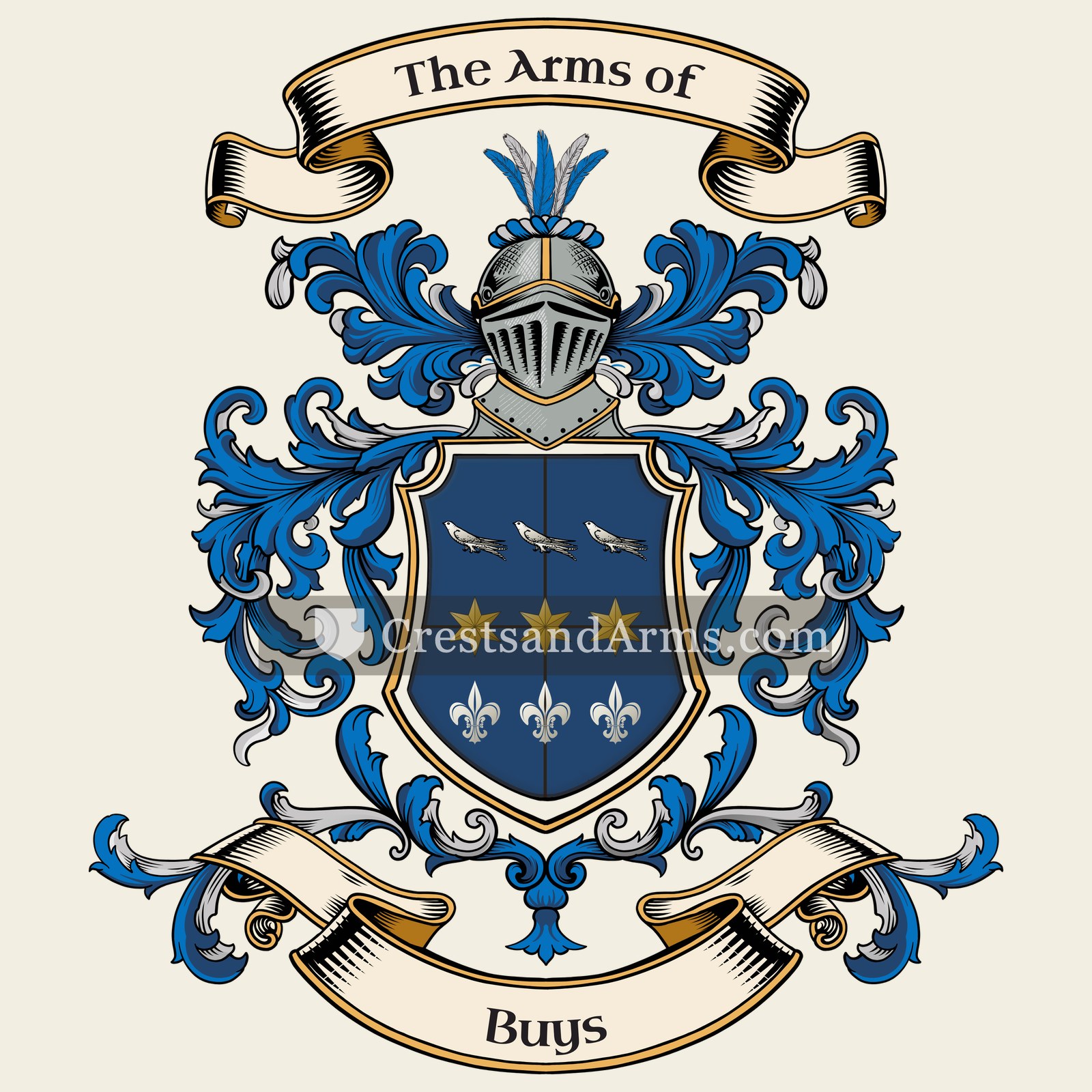 The Buys coat of arms, drawn from the recorded blazon