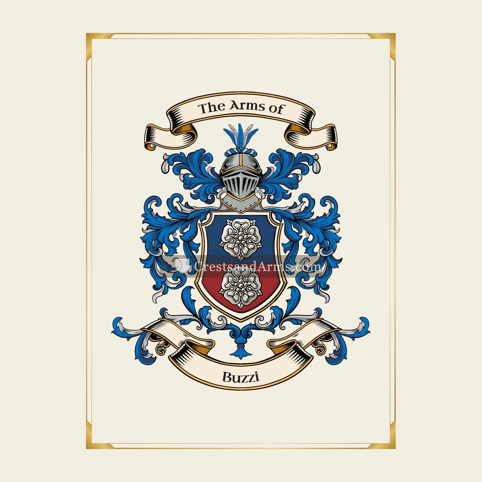 With gold border
