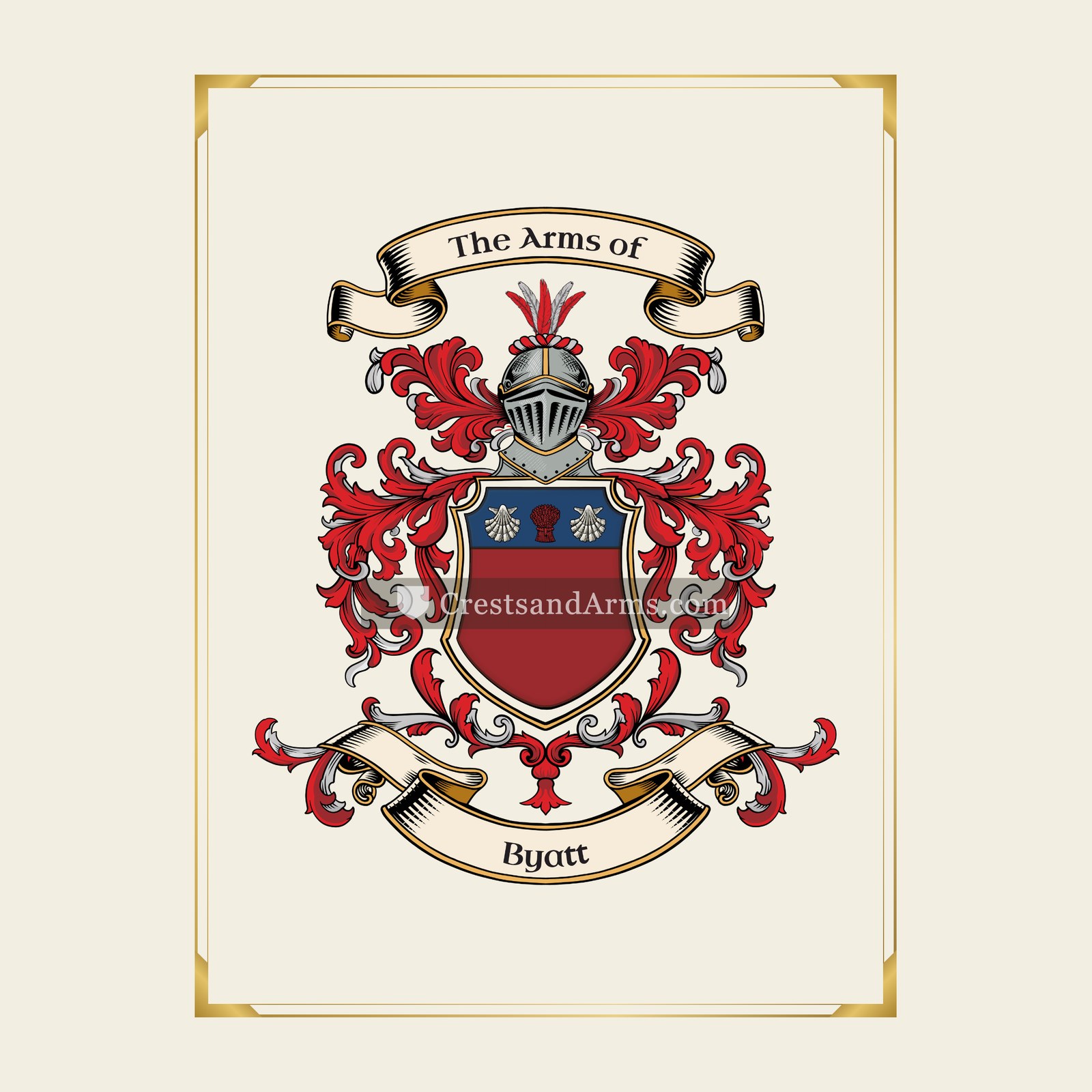 With gold border