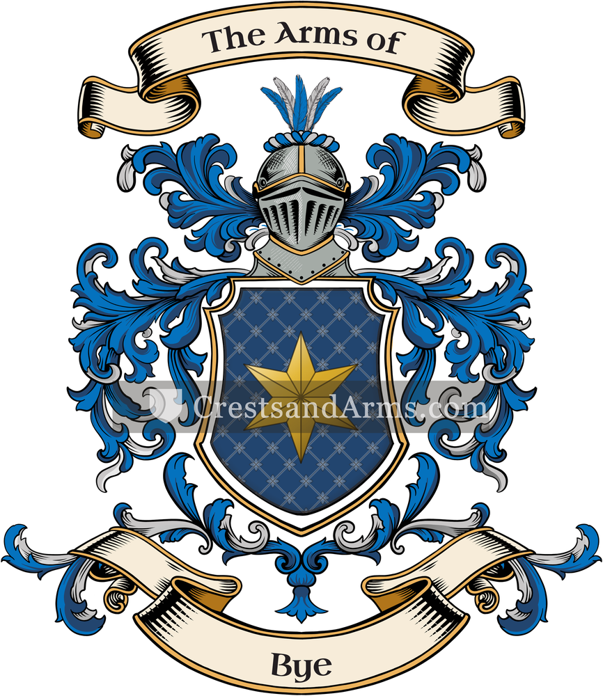 The Bye coat of arms, drawn from the recorded blazon
