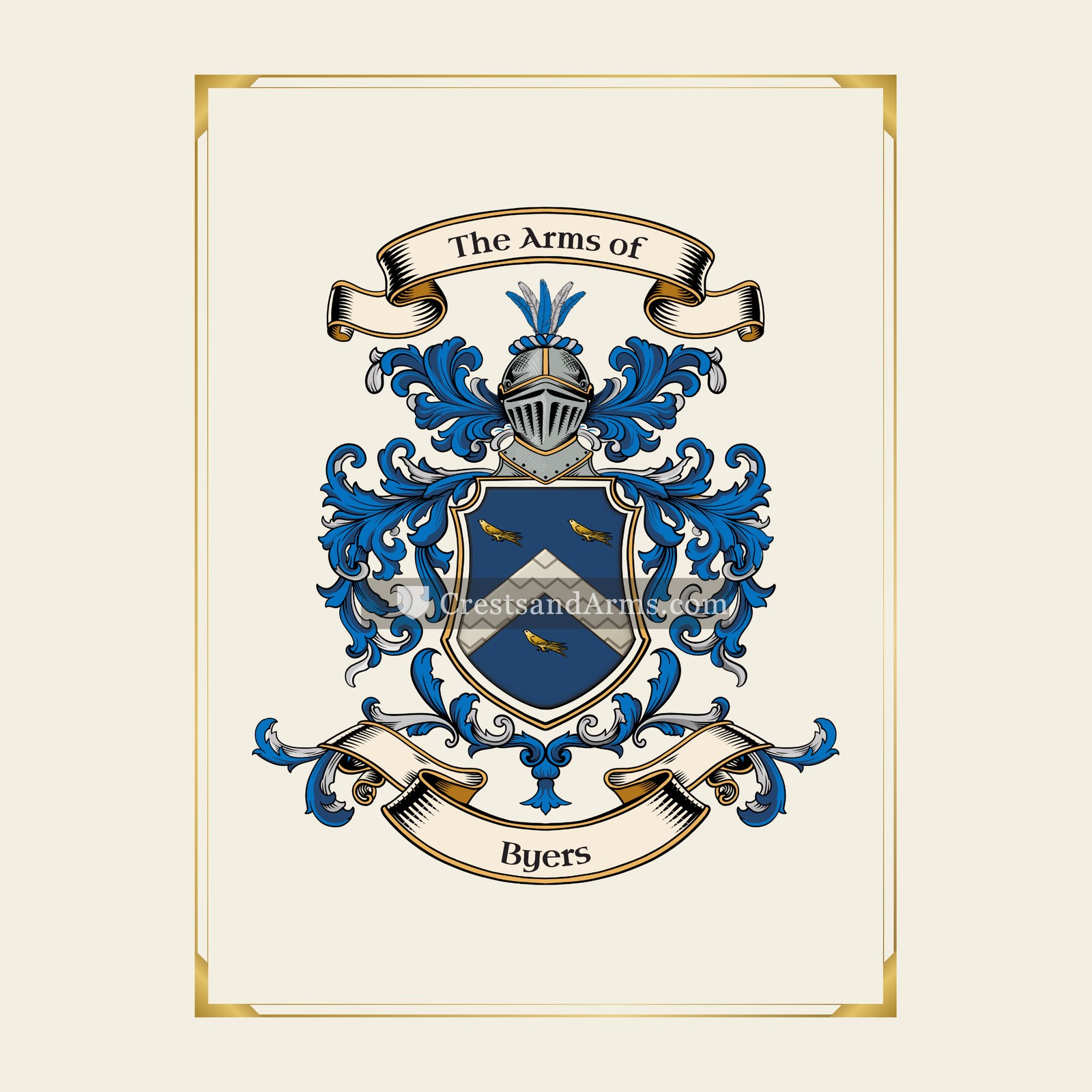 With gold border