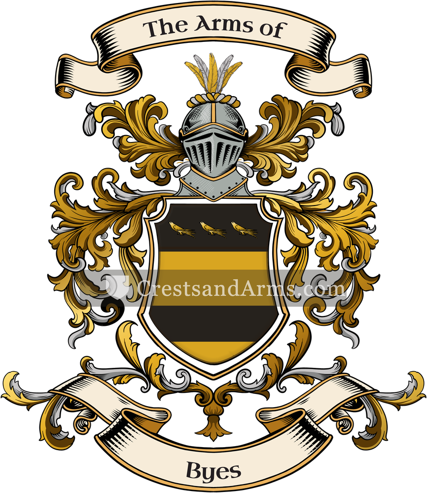The Byes coat of arms, drawn from the recorded blazon