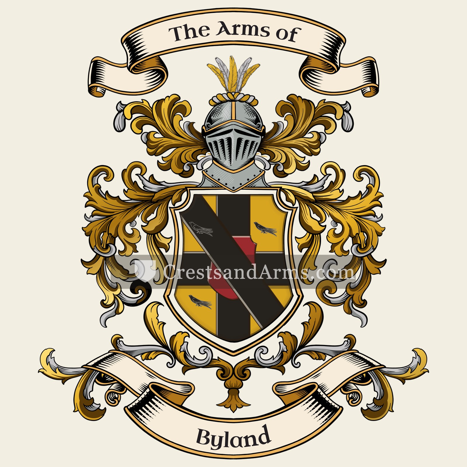 The Byland coat of arms, drawn from the recorded blazon