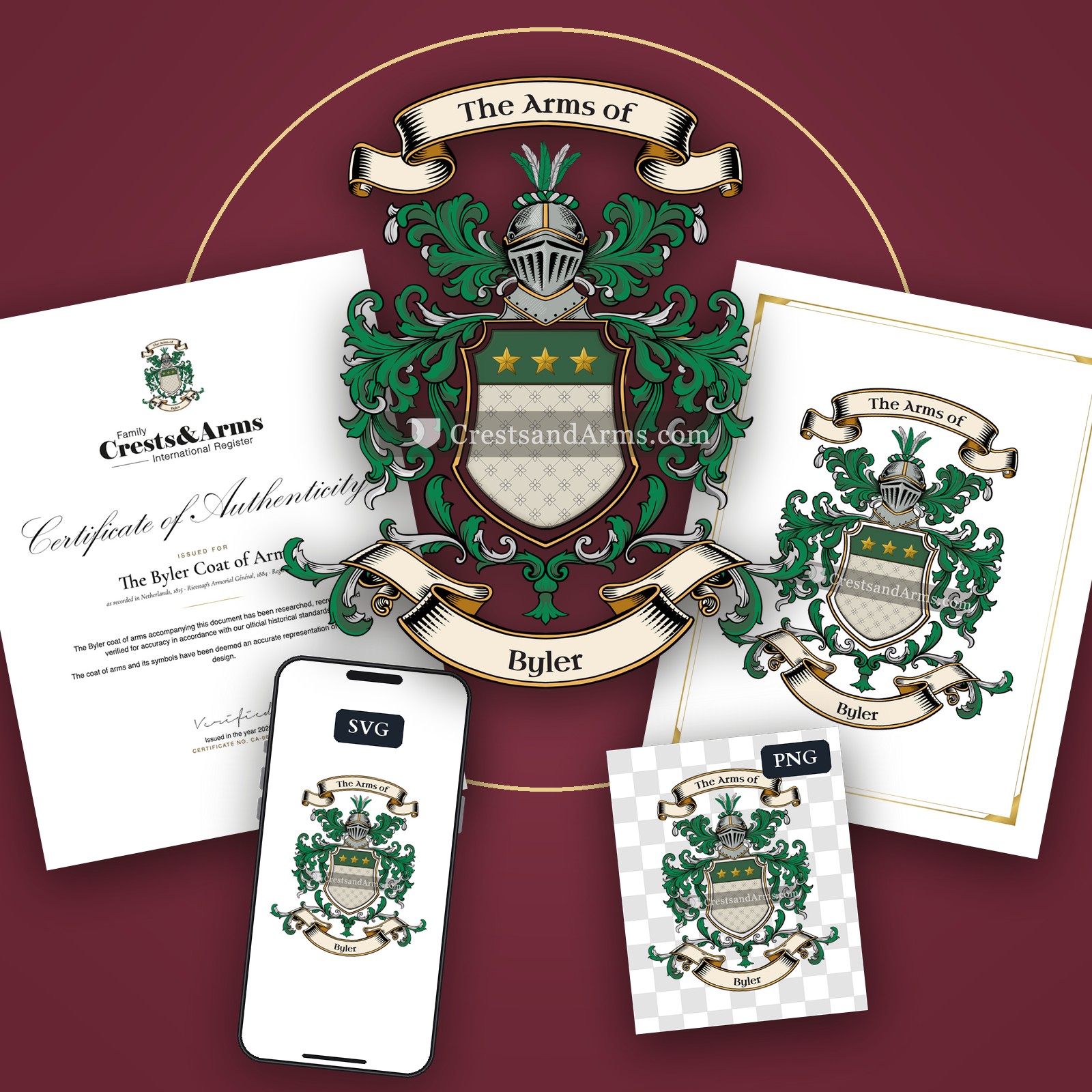 The Byler arms on the coat of arms — digital pack