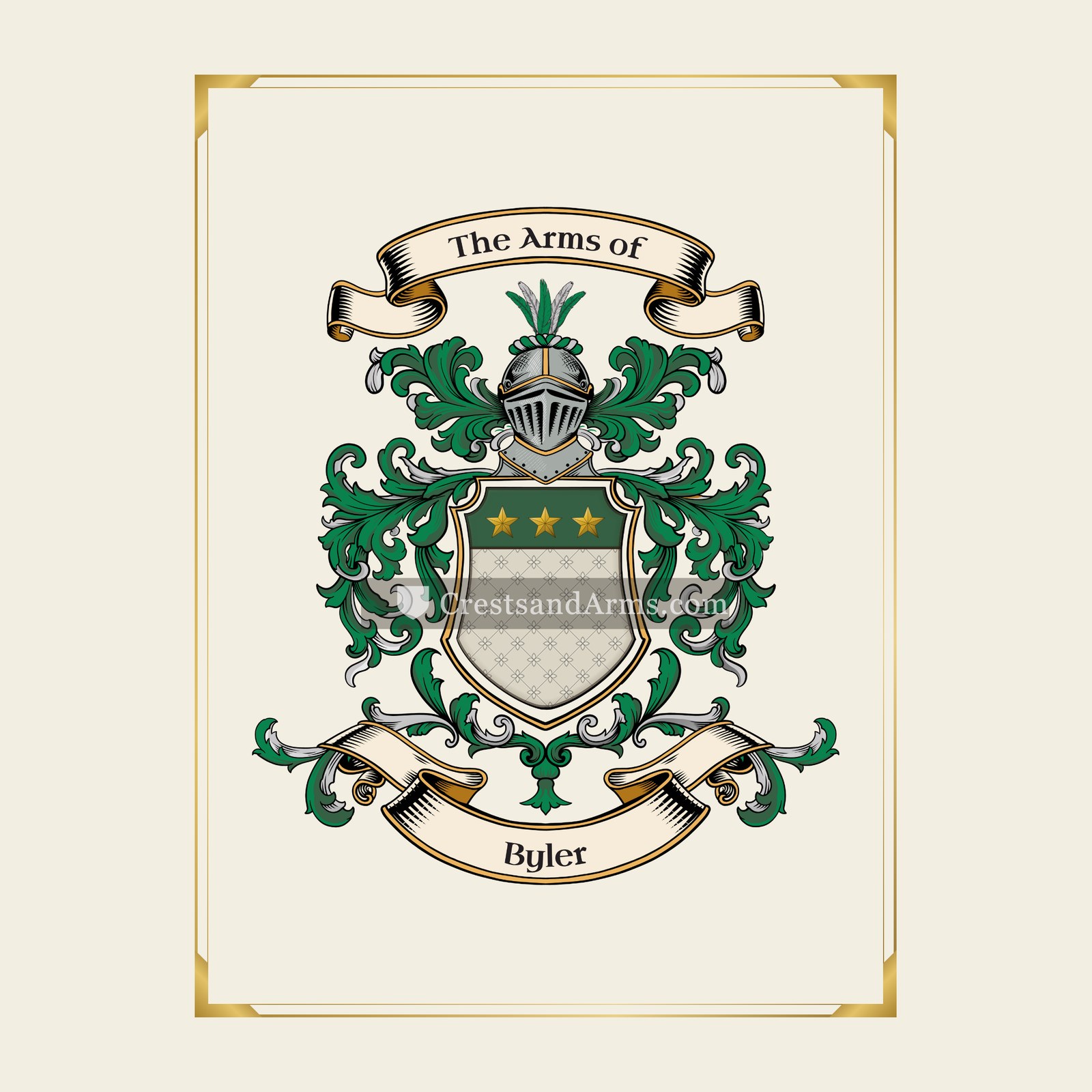 With gold border