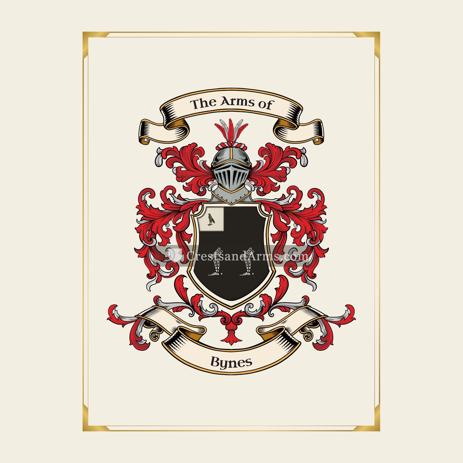 With gold border