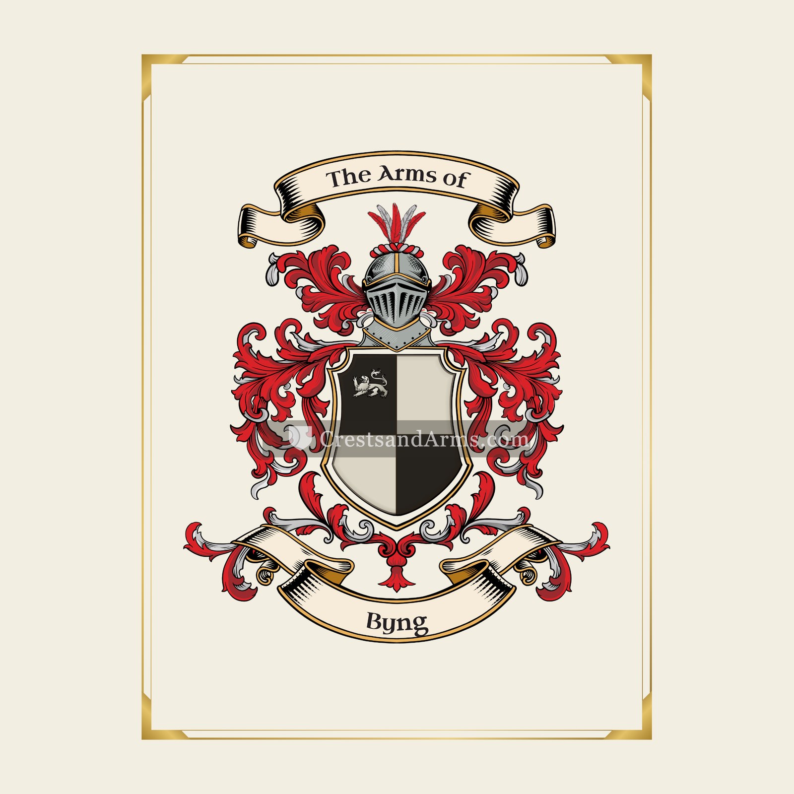 With gold border