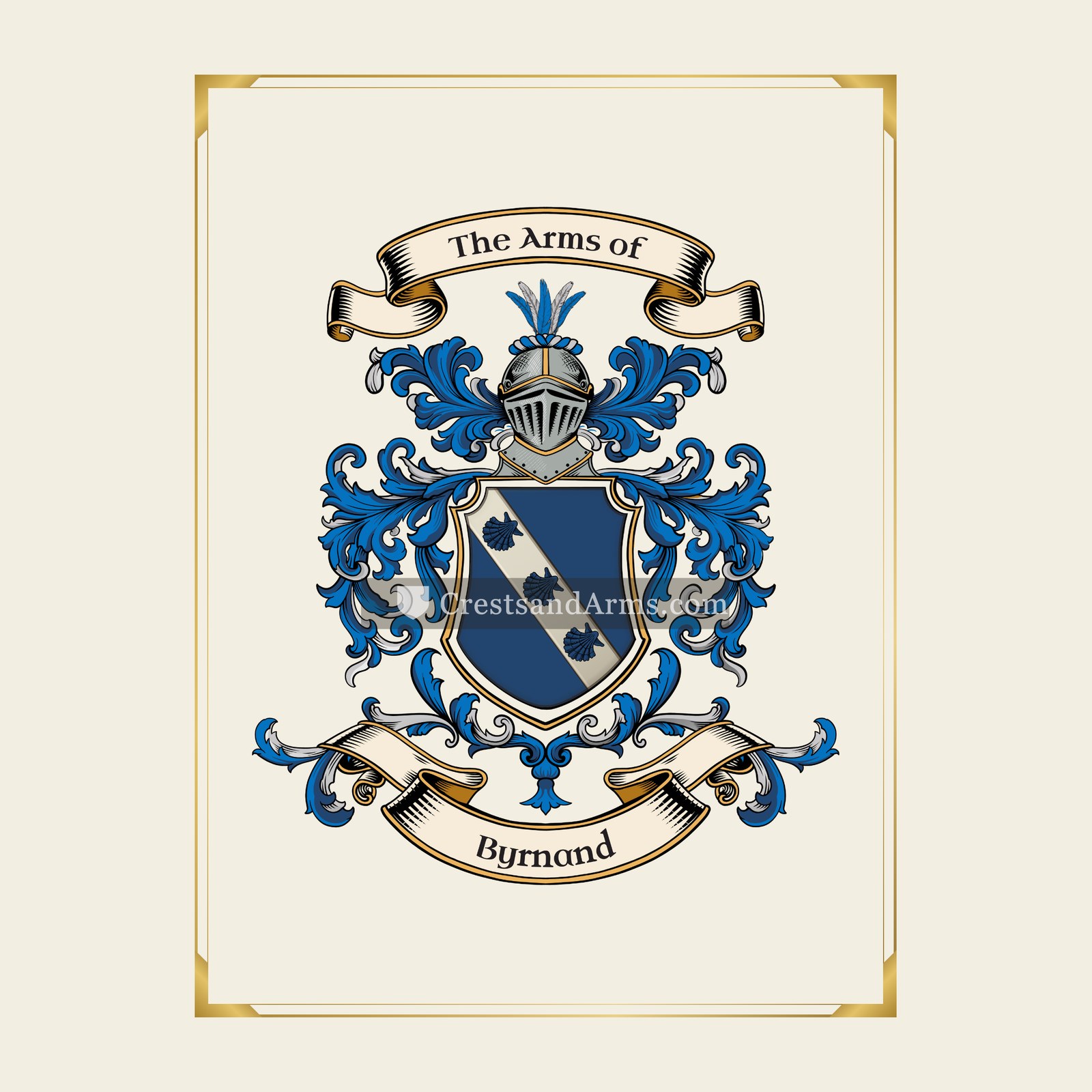 With gold border