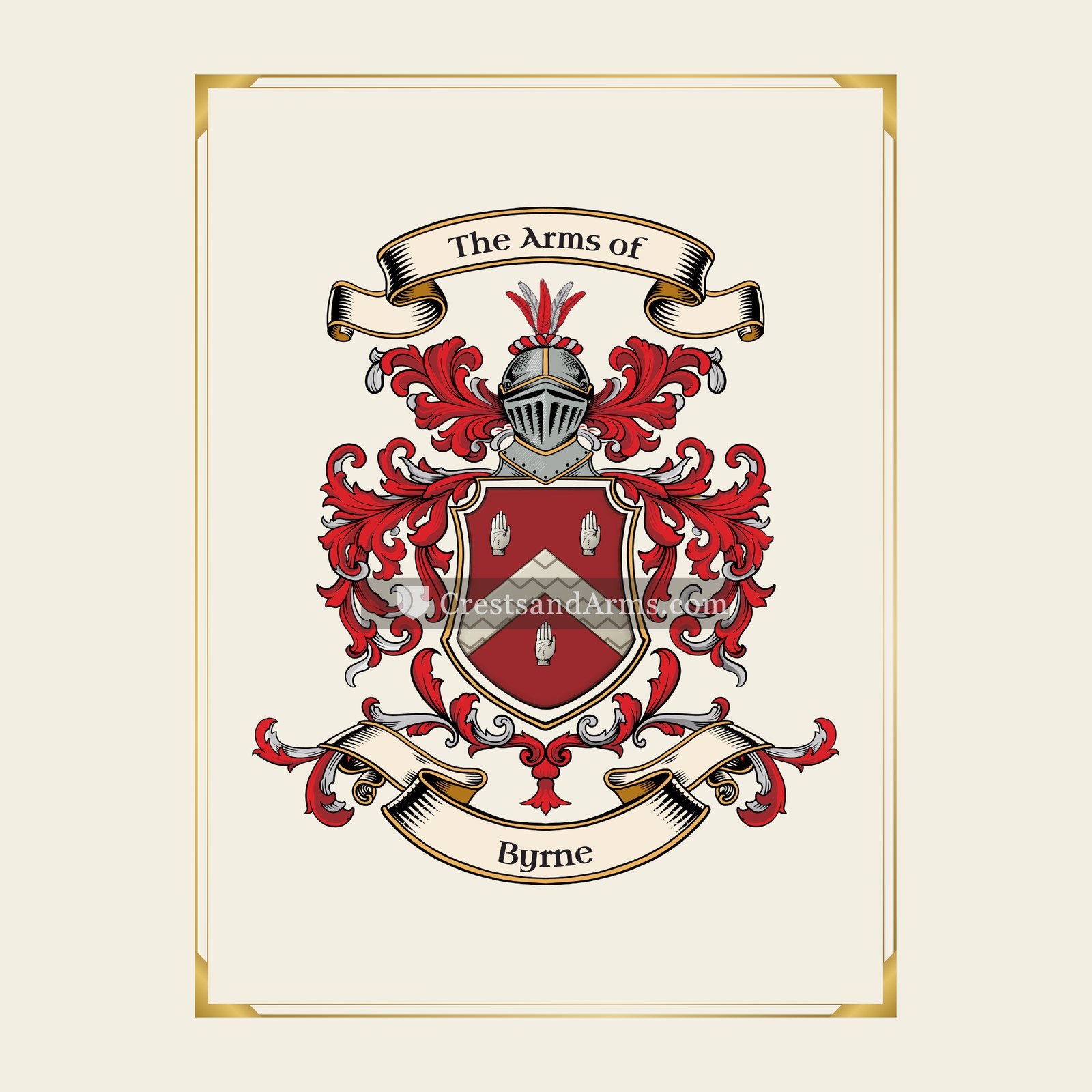 With gold border