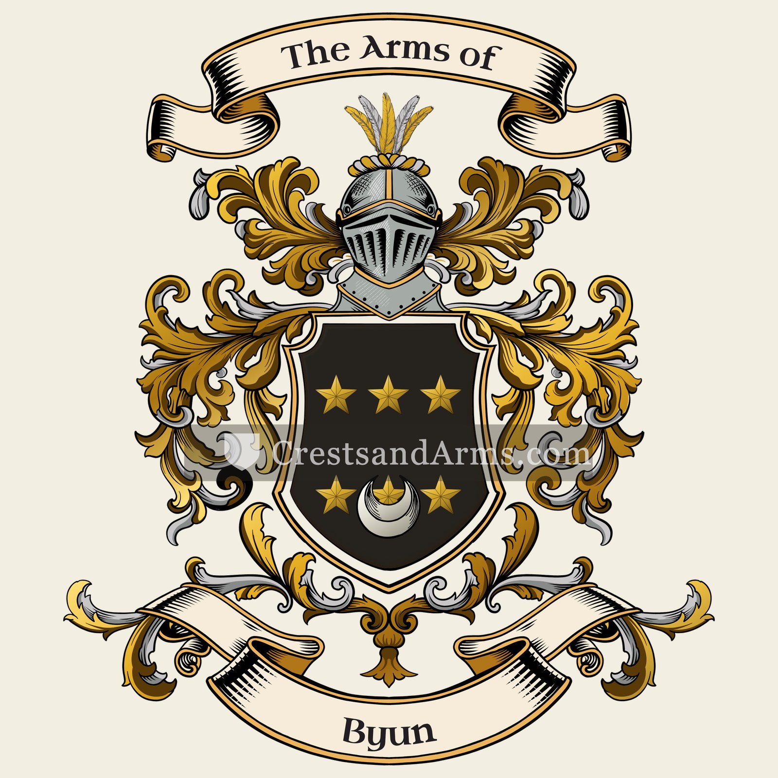 The Byun coat of arms, drawn from the recorded blazon