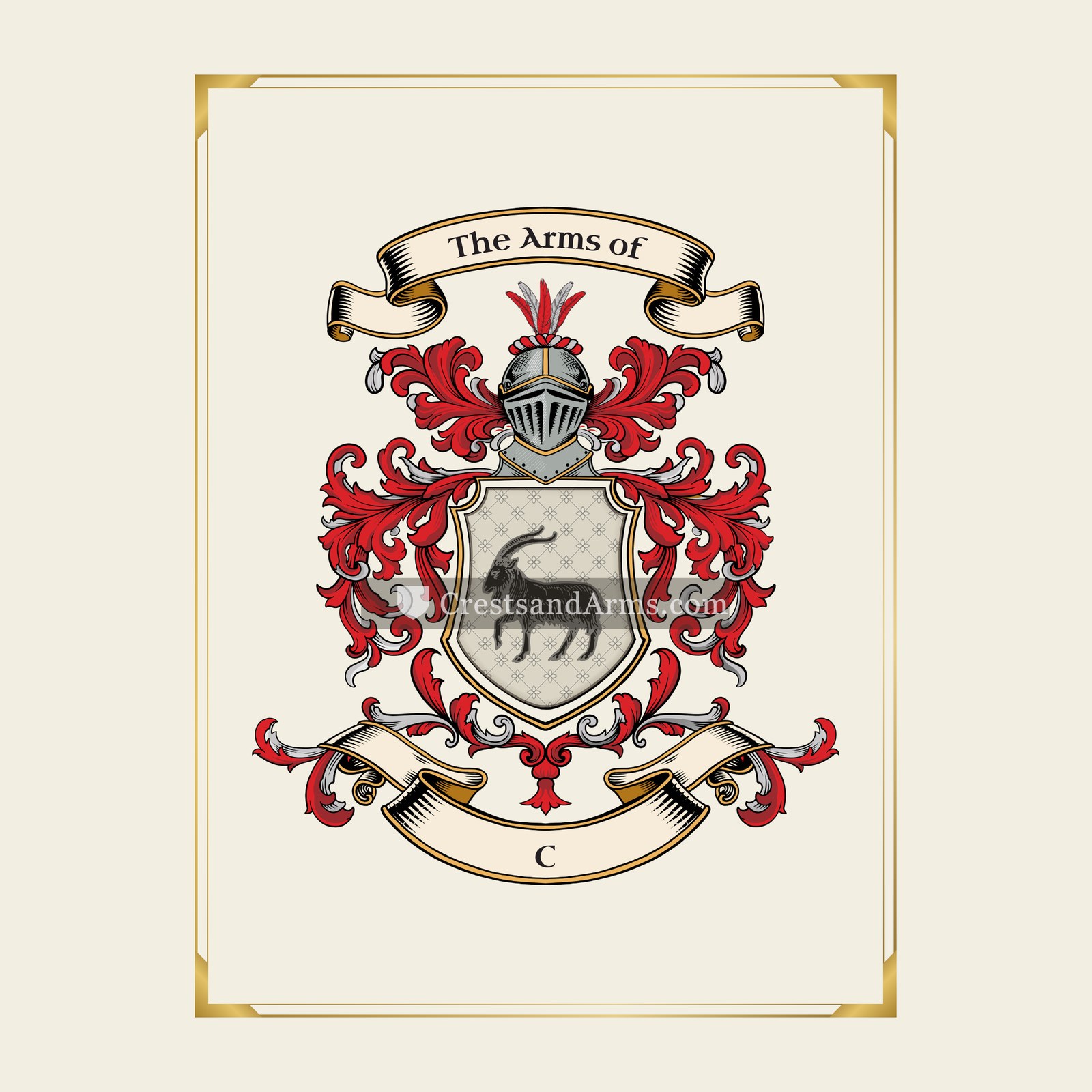 With gold border