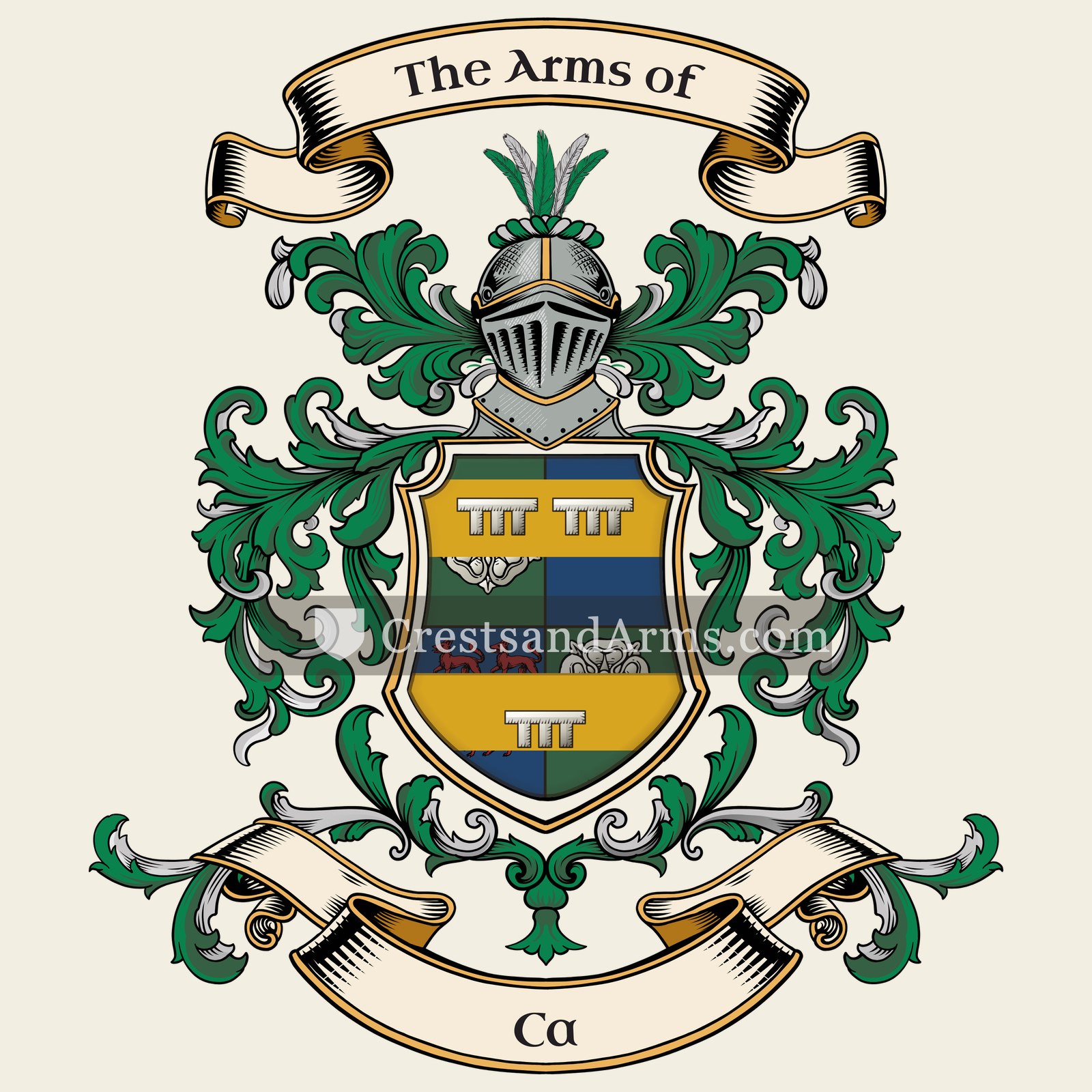 The Ca coat of arms, drawn from the recorded blazon