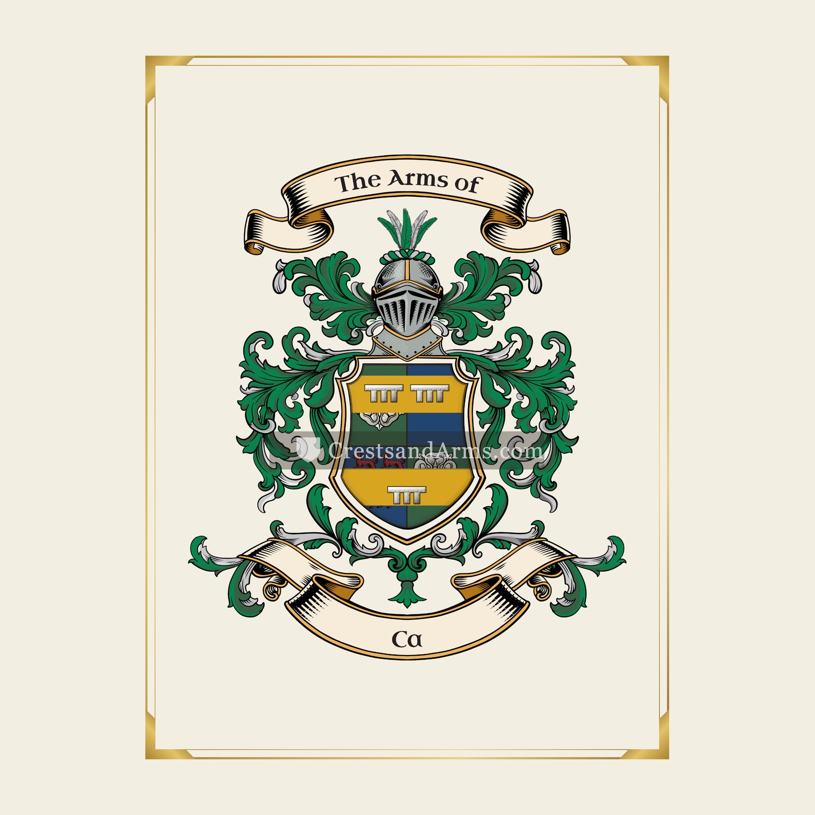 With gold border