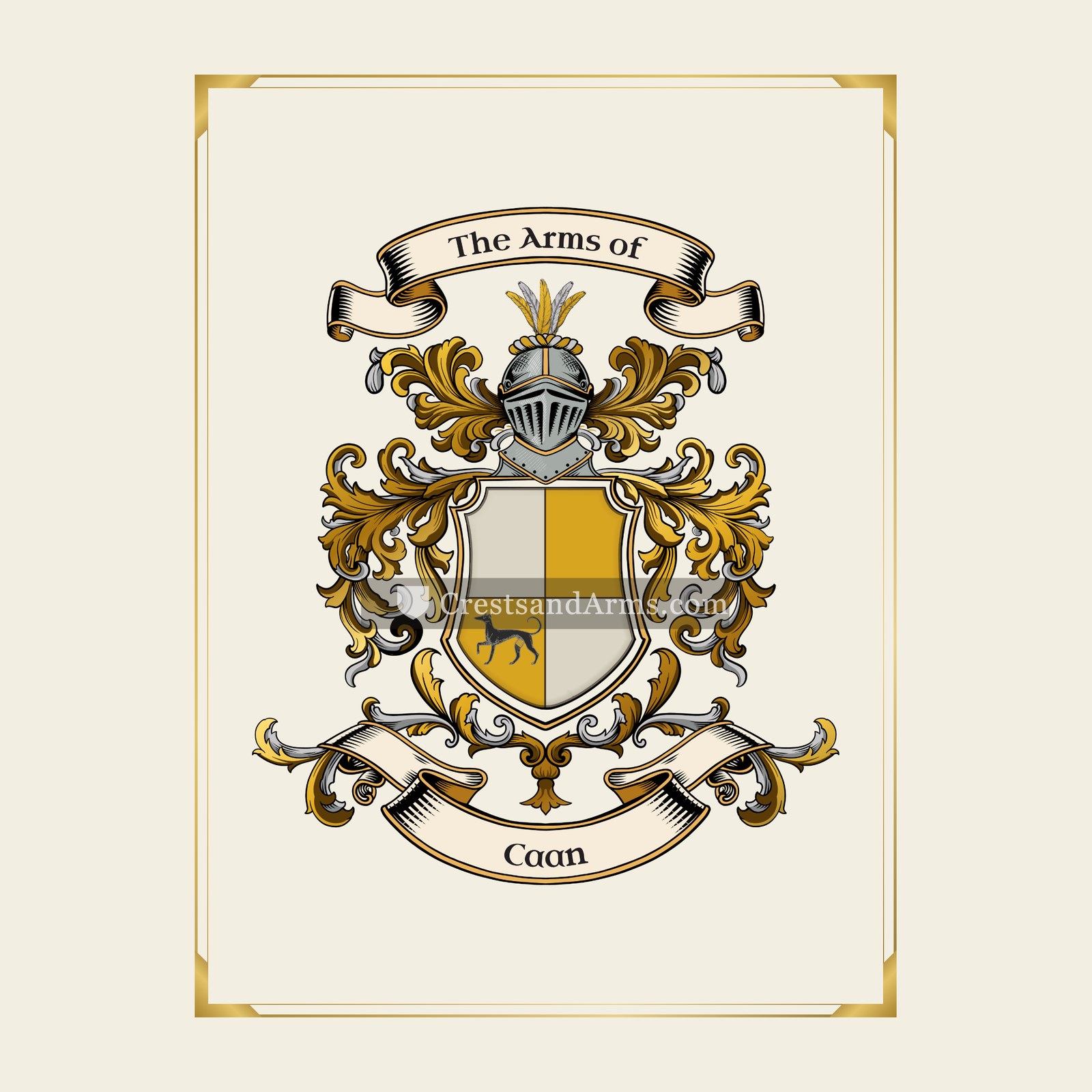 With gold border